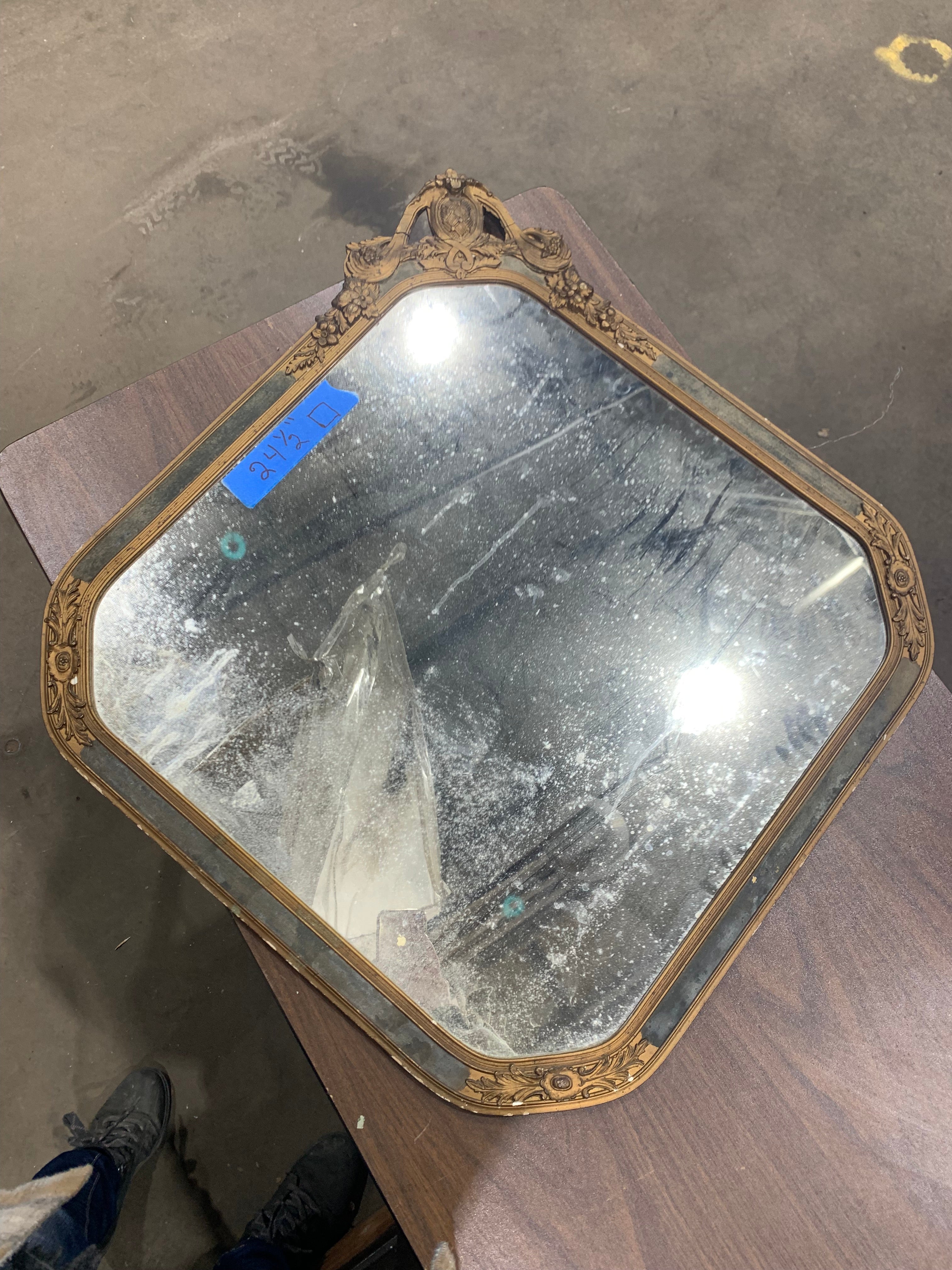 Diamond Shape Mirror with Ornate Frame