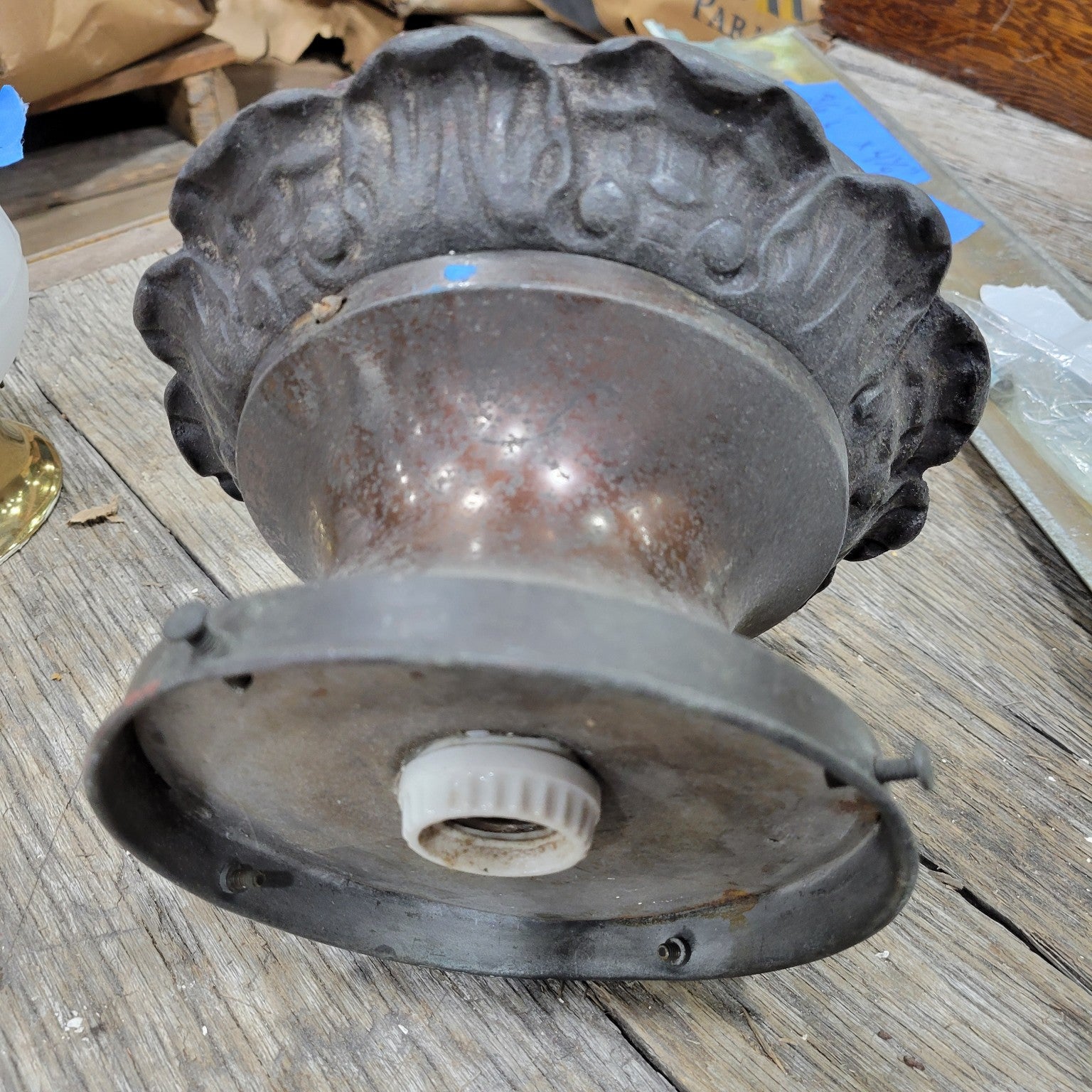 Antique Metal Ceiling Light Base