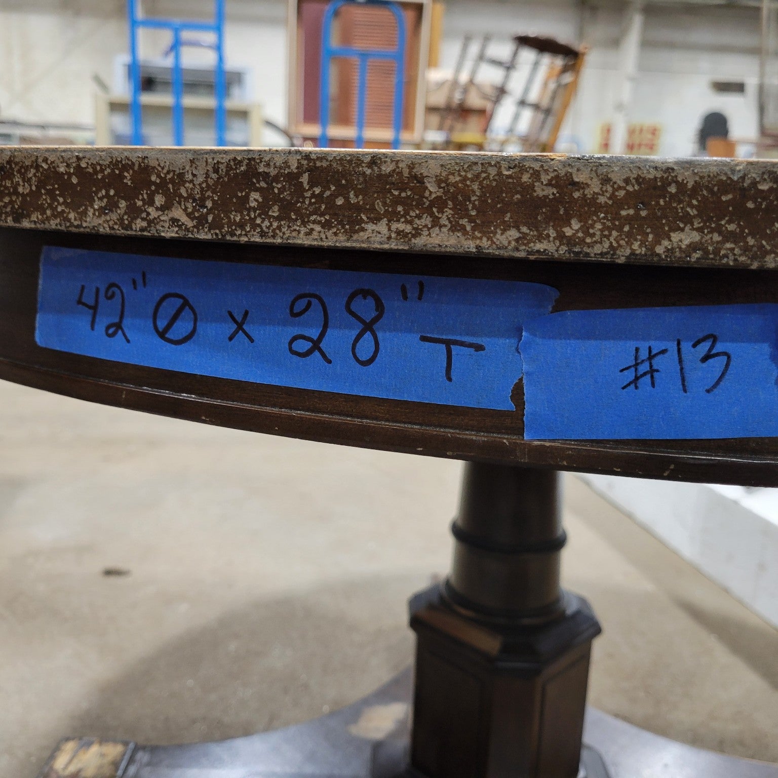 Antique Round Pedestal Dining Table