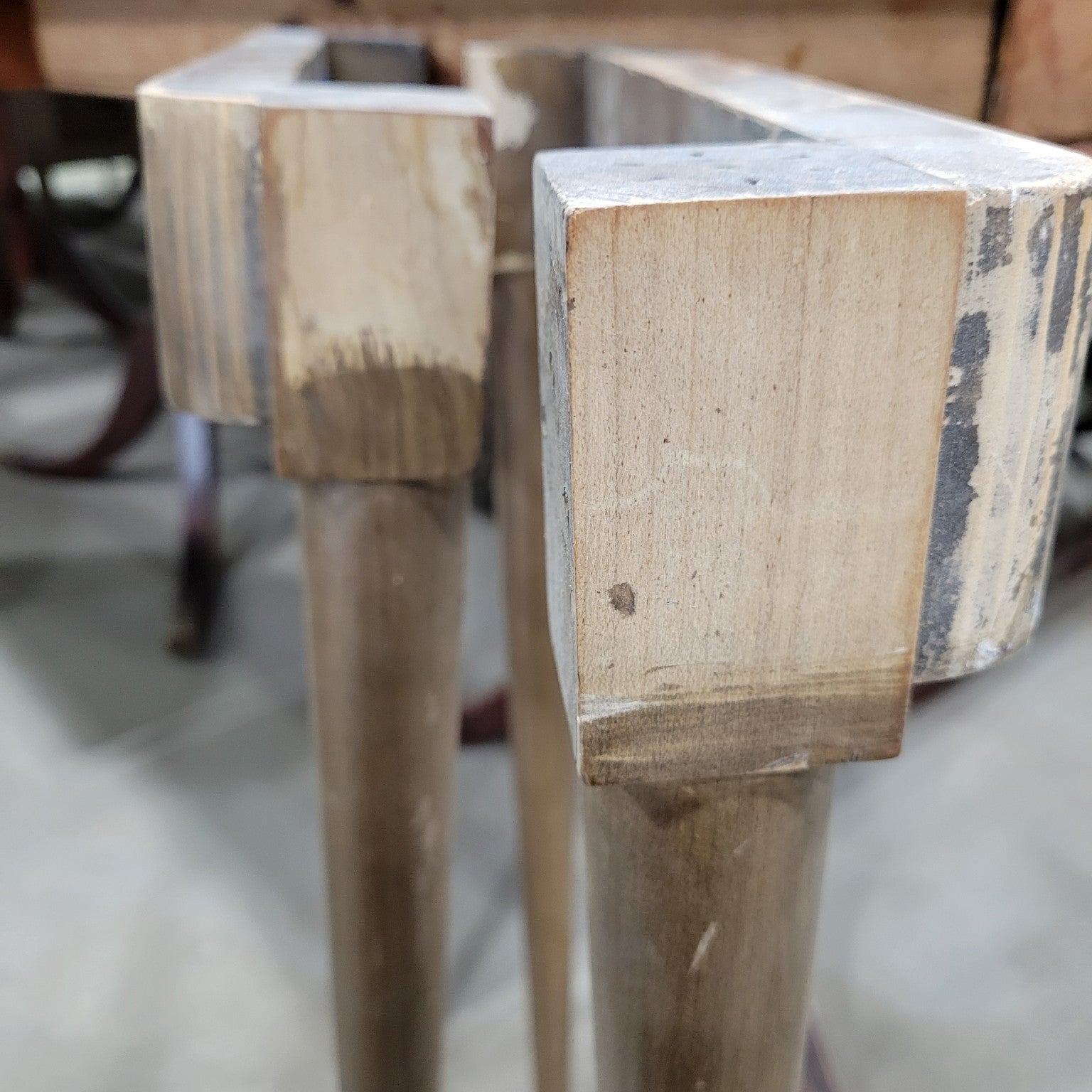 Vintage Wooden Tapered Table Legs (Set of 2)