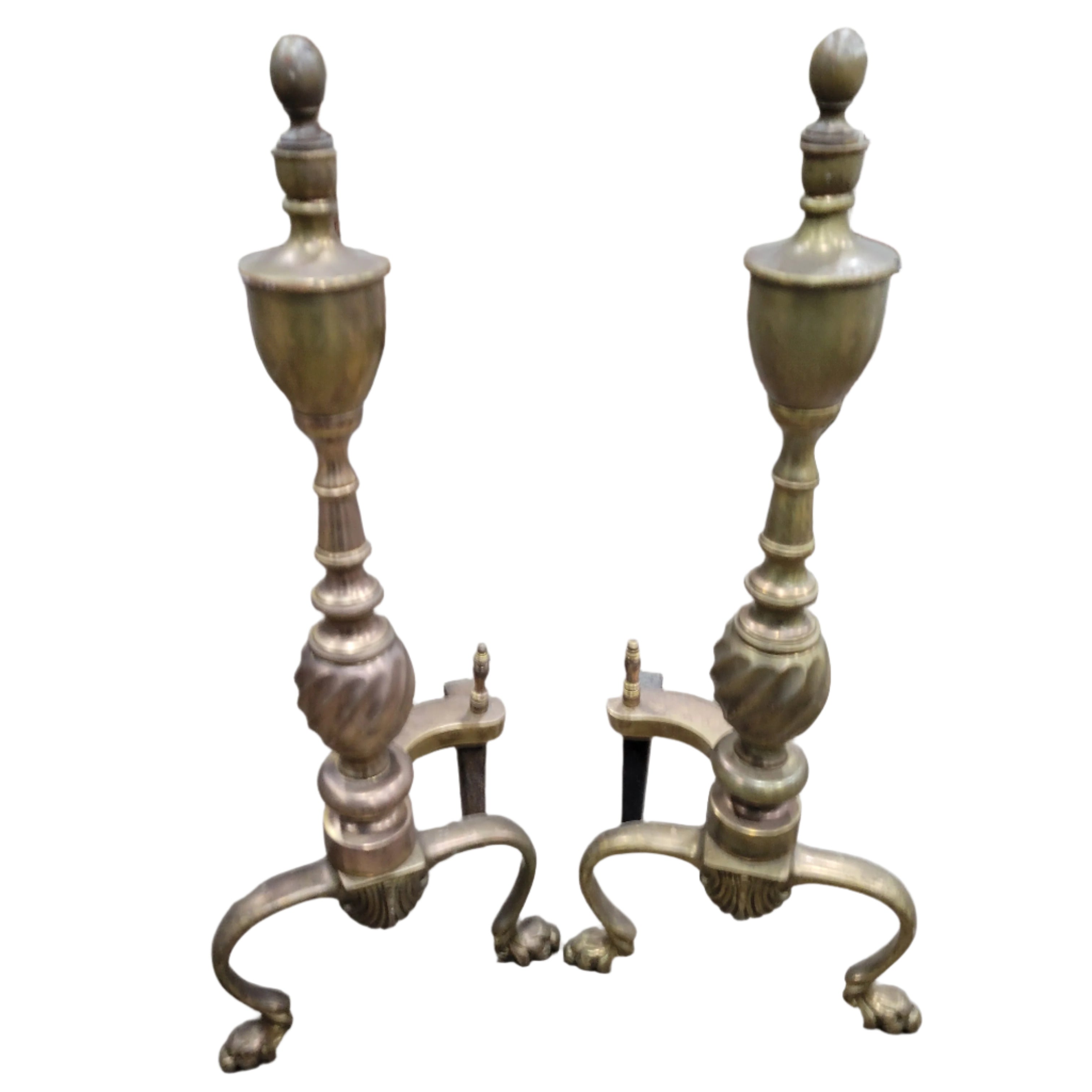 Antique Brass Andirons