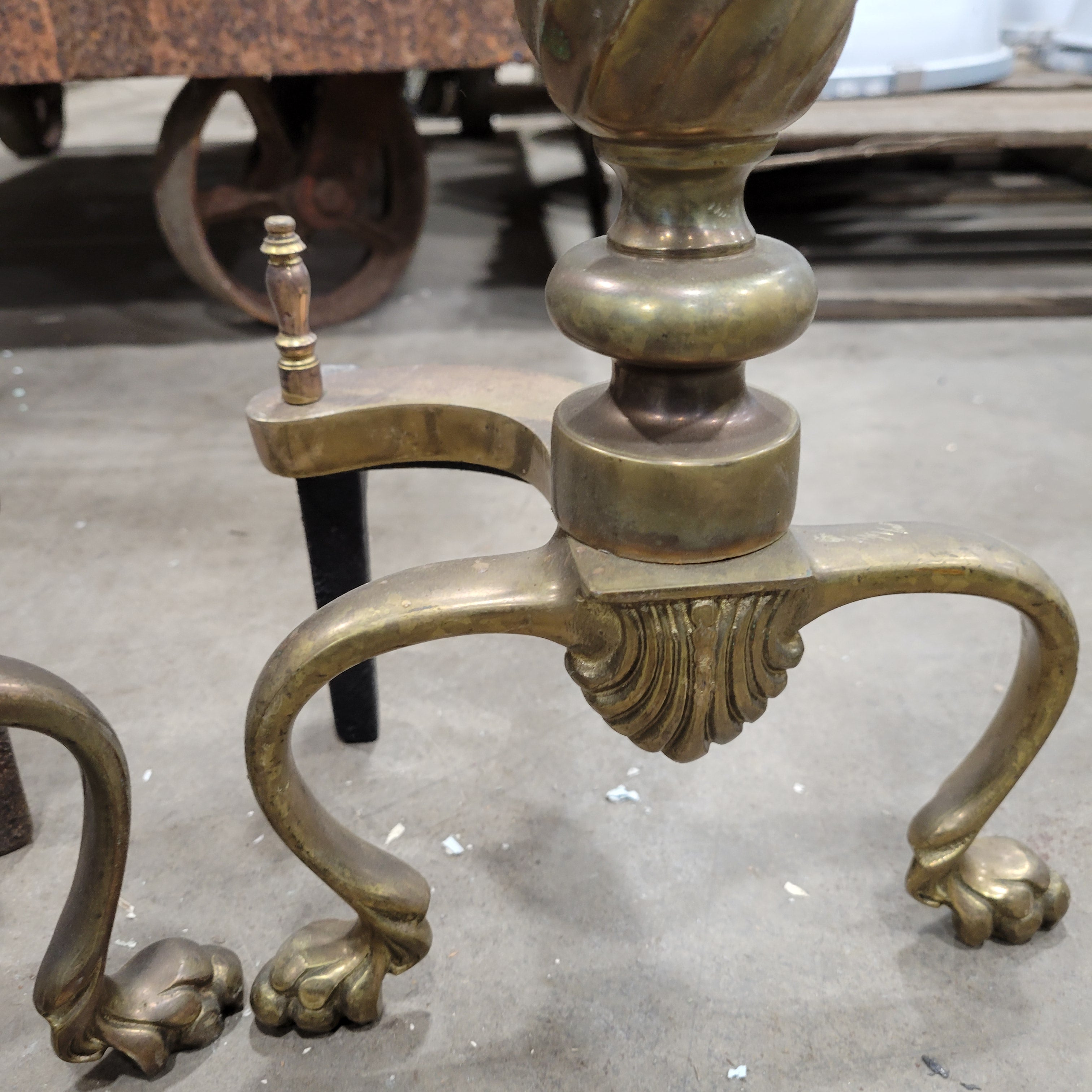 Antique Brass Andirons