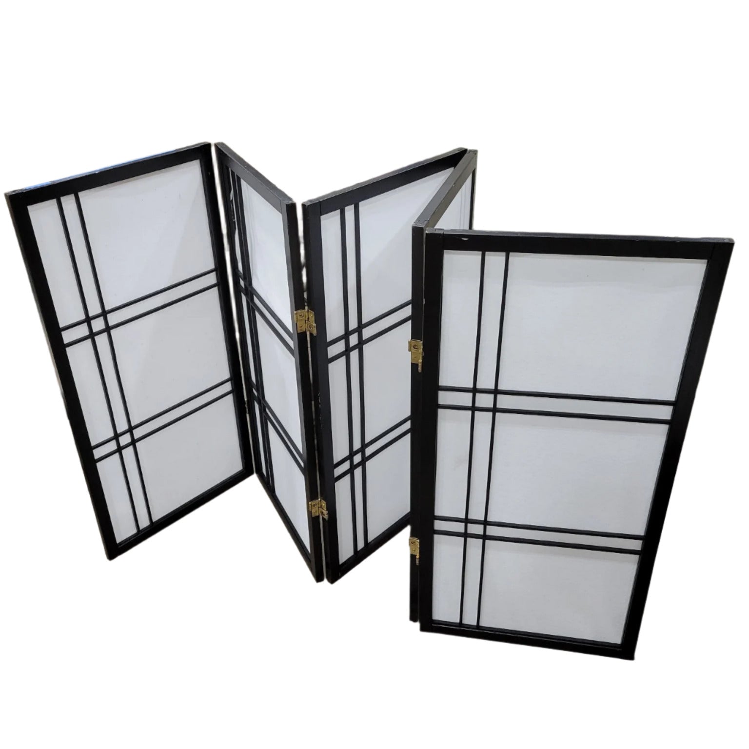 Black Folding Shoji Screen Room Divider
