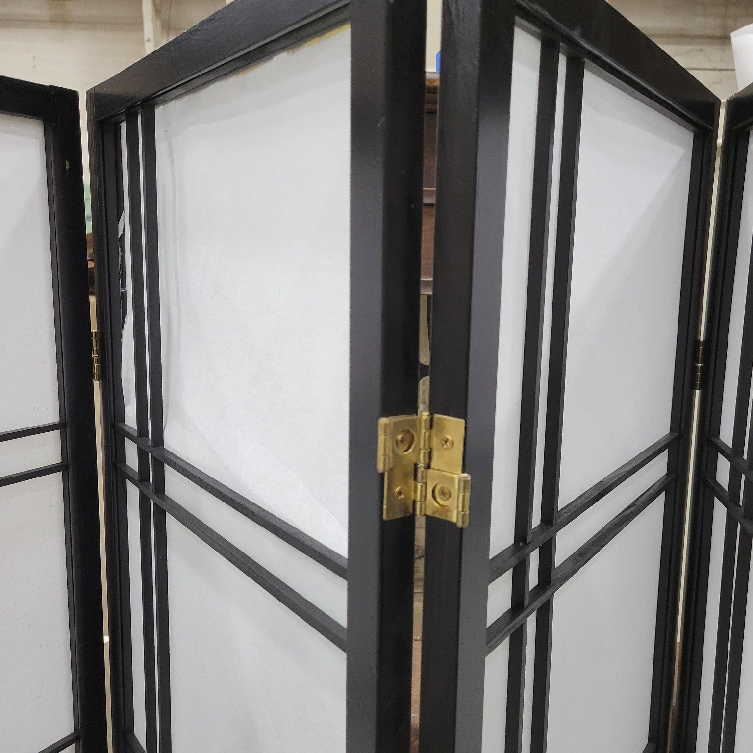 Black Folding Shoji Screen Room Divider