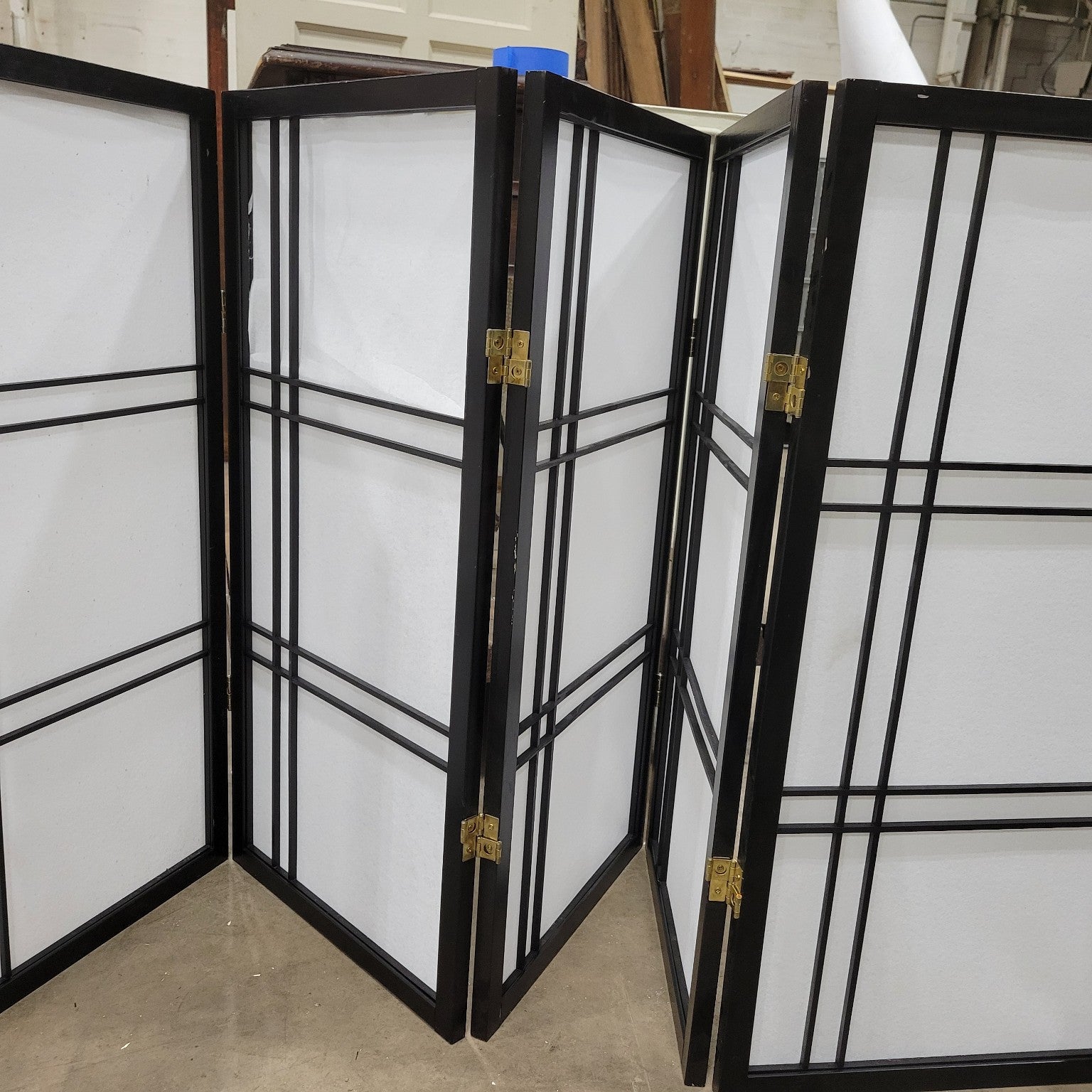 Black Folding Shoji Screen Room Divider