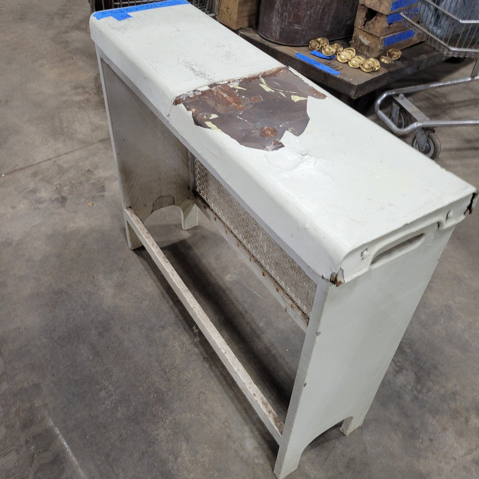 Antique Metal Radiator Cover with Decorative Grille