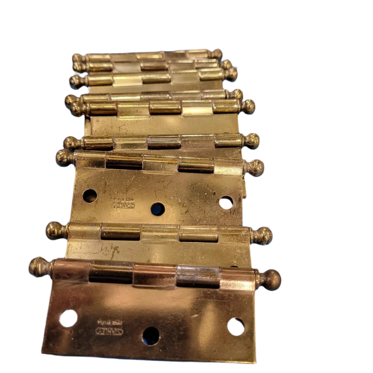 Brass Ball-Tip Door Hinges – 2 ³/₁₆" x 2 ½" – Vintage Style