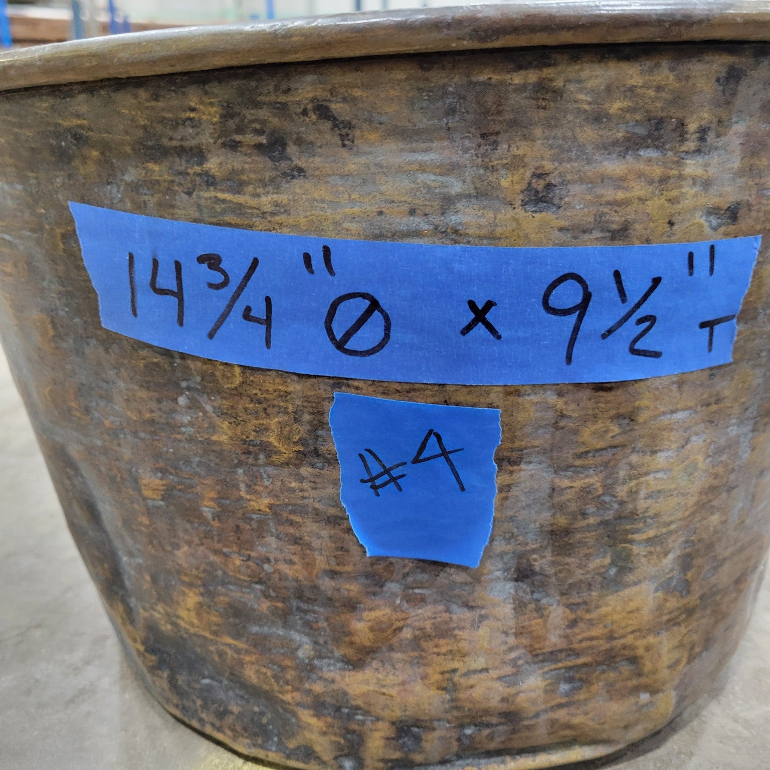 Antique Hand-Hammered Copper Bucket with Handle