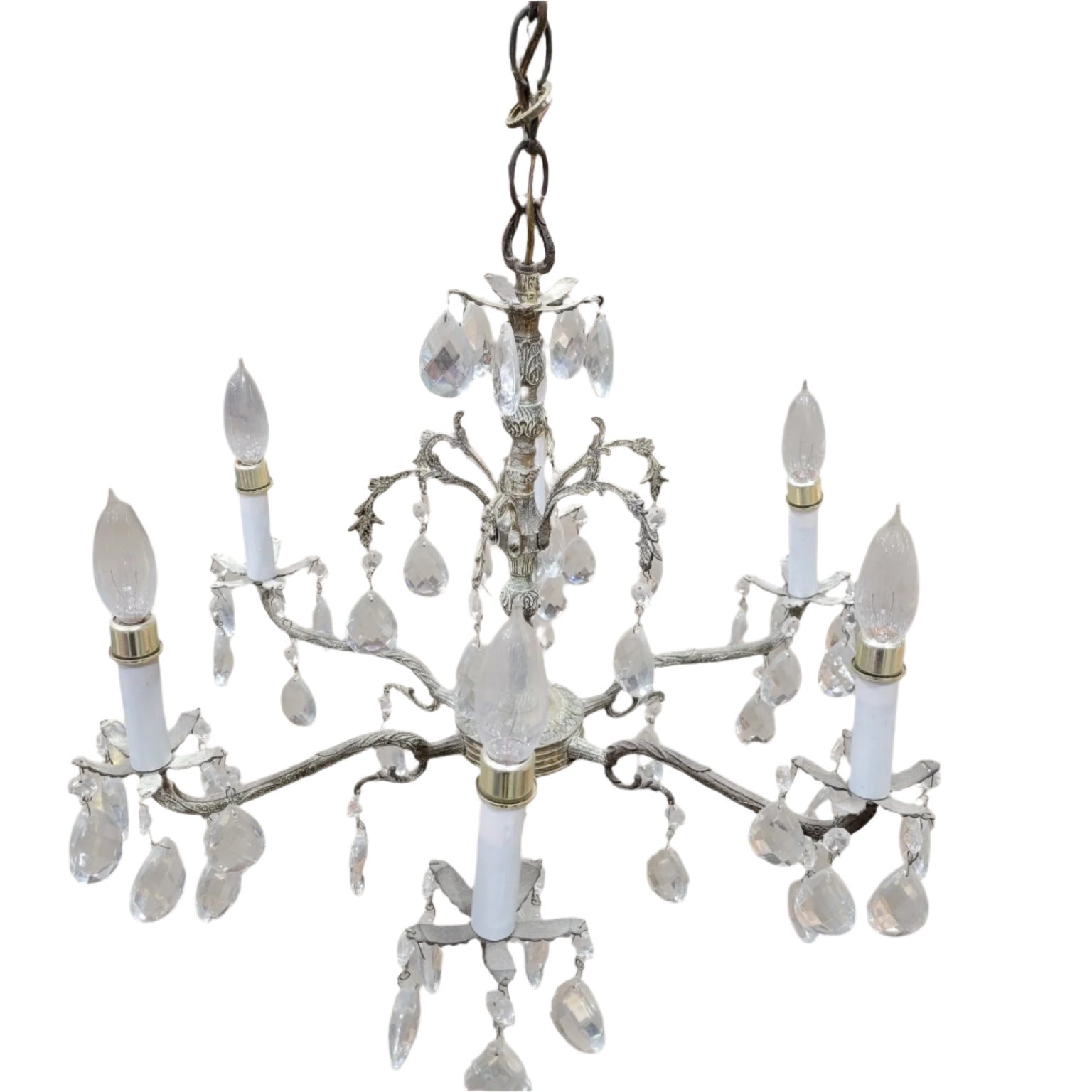 Vintage 6-Light Crystal Chandelier