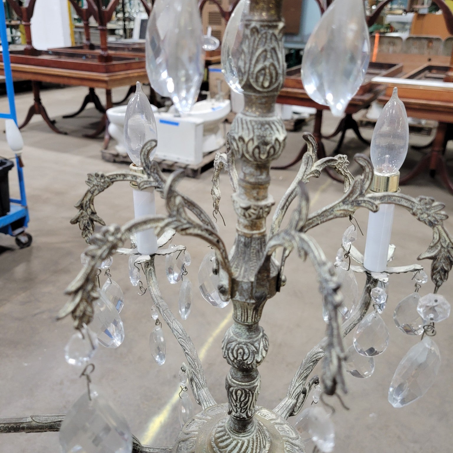Vintage 6-Light Crystal Chandelier