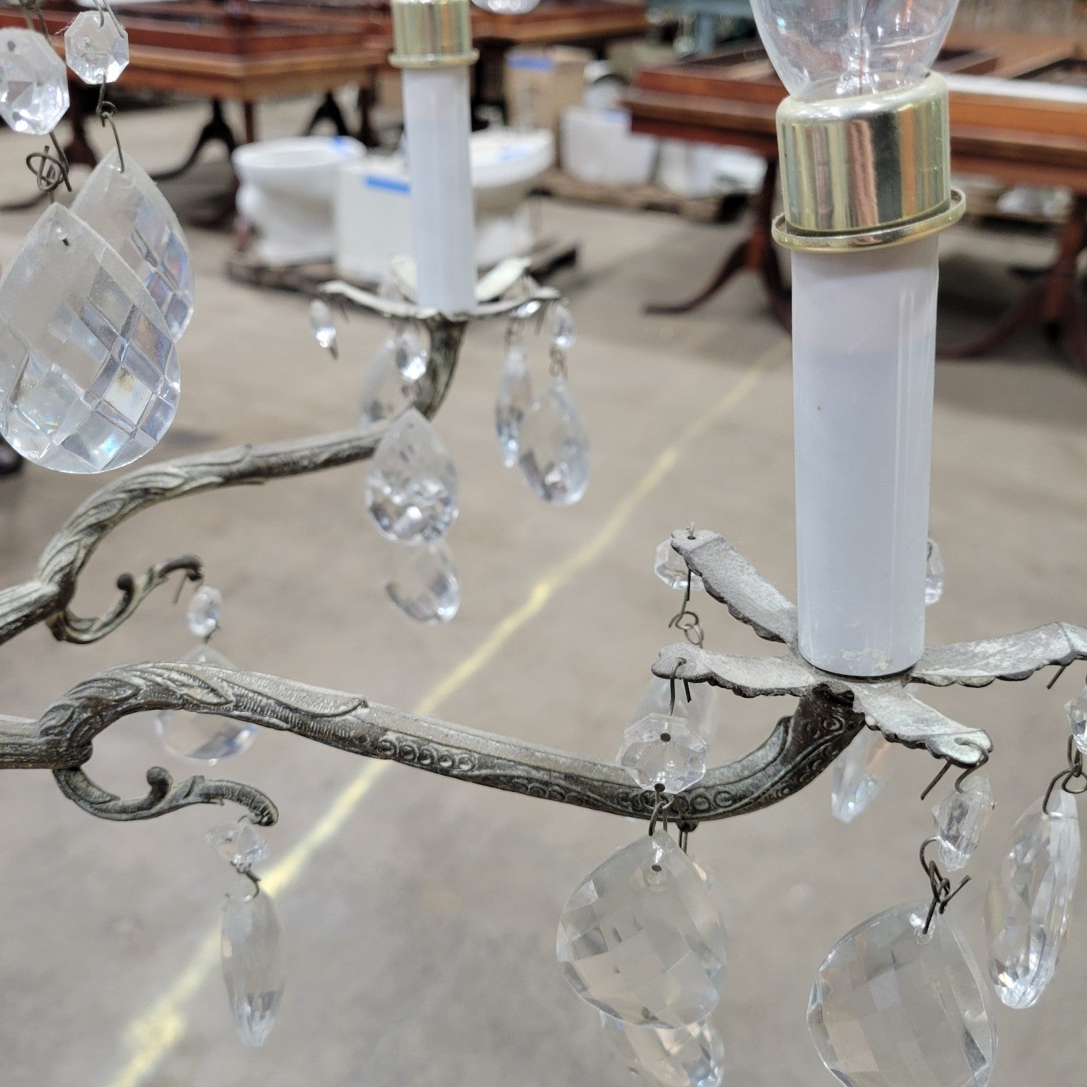 Vintage 6-Light Crystal Chandelier