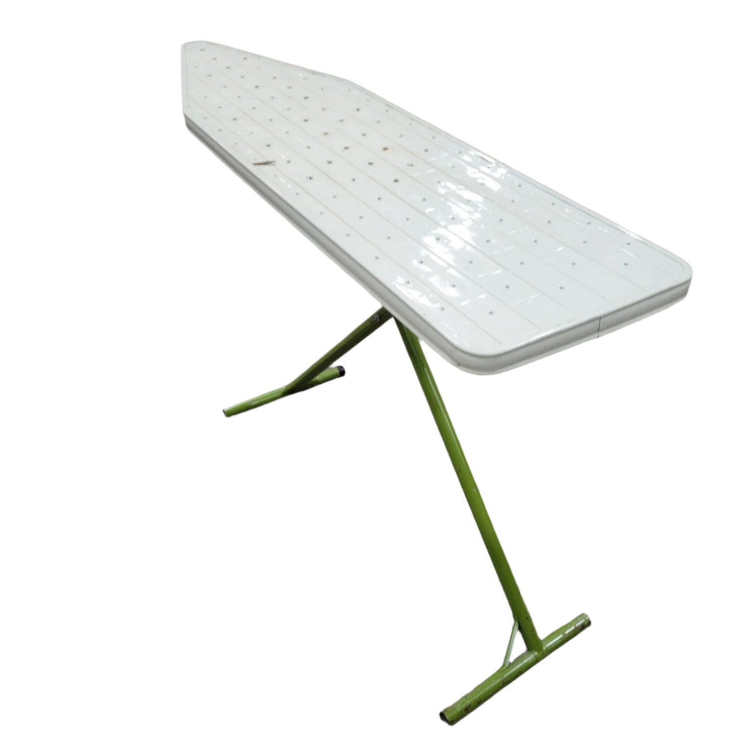 Vintage Metal Folding Ironing Board – Green & White