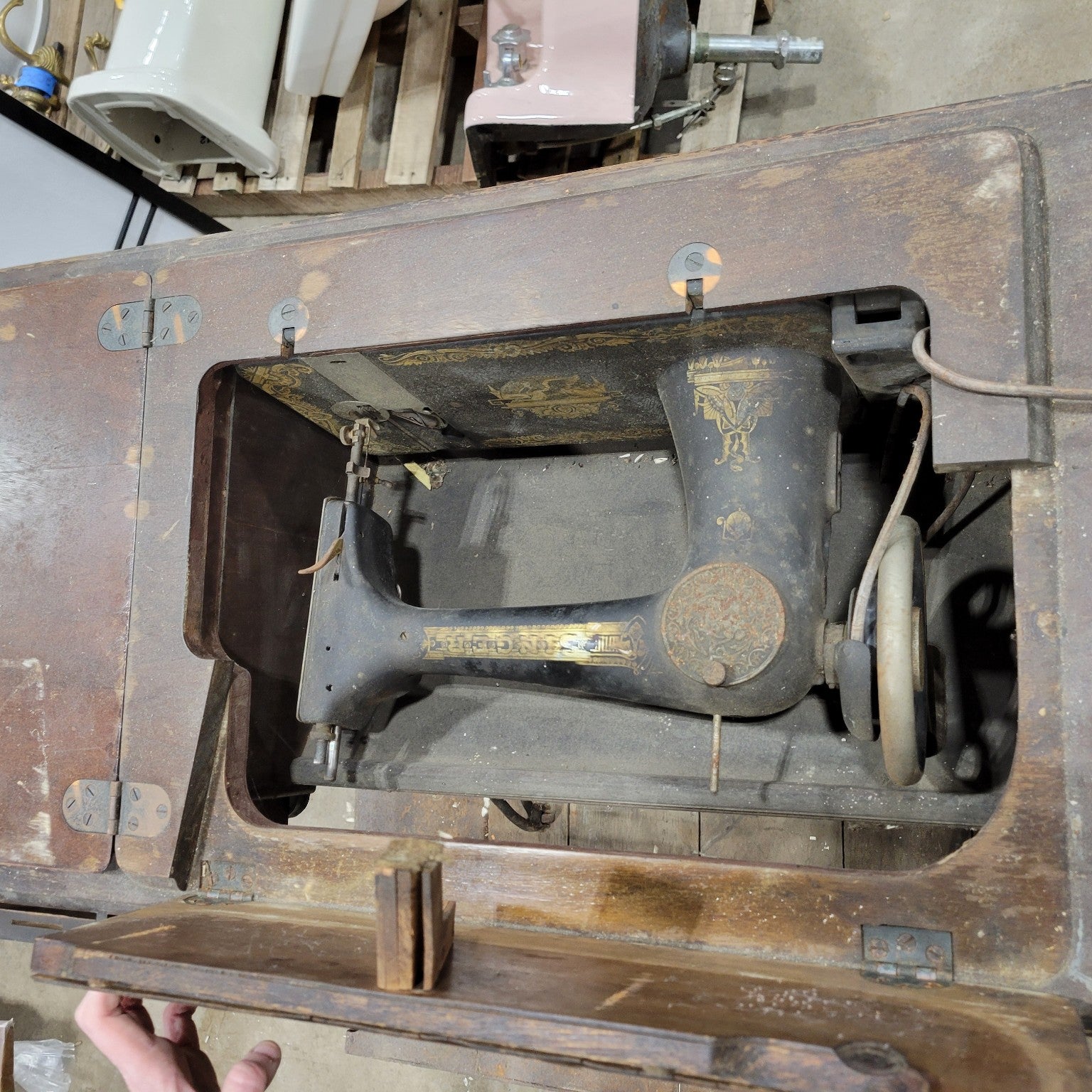 Antique Singer Treadle Sewing Machine Table