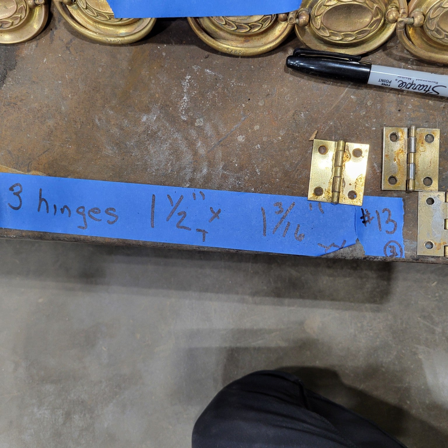 Vintage Brass Cabinet Hinges