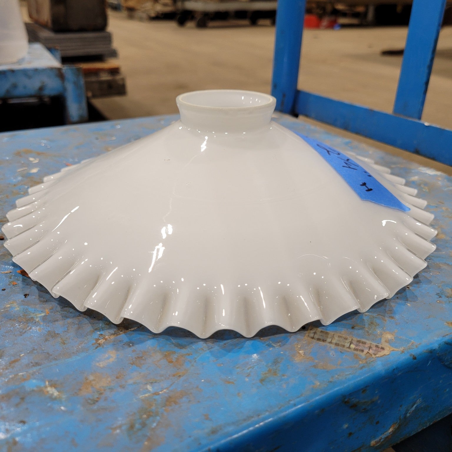 Vintage White Milk Glass Ruffled Shade