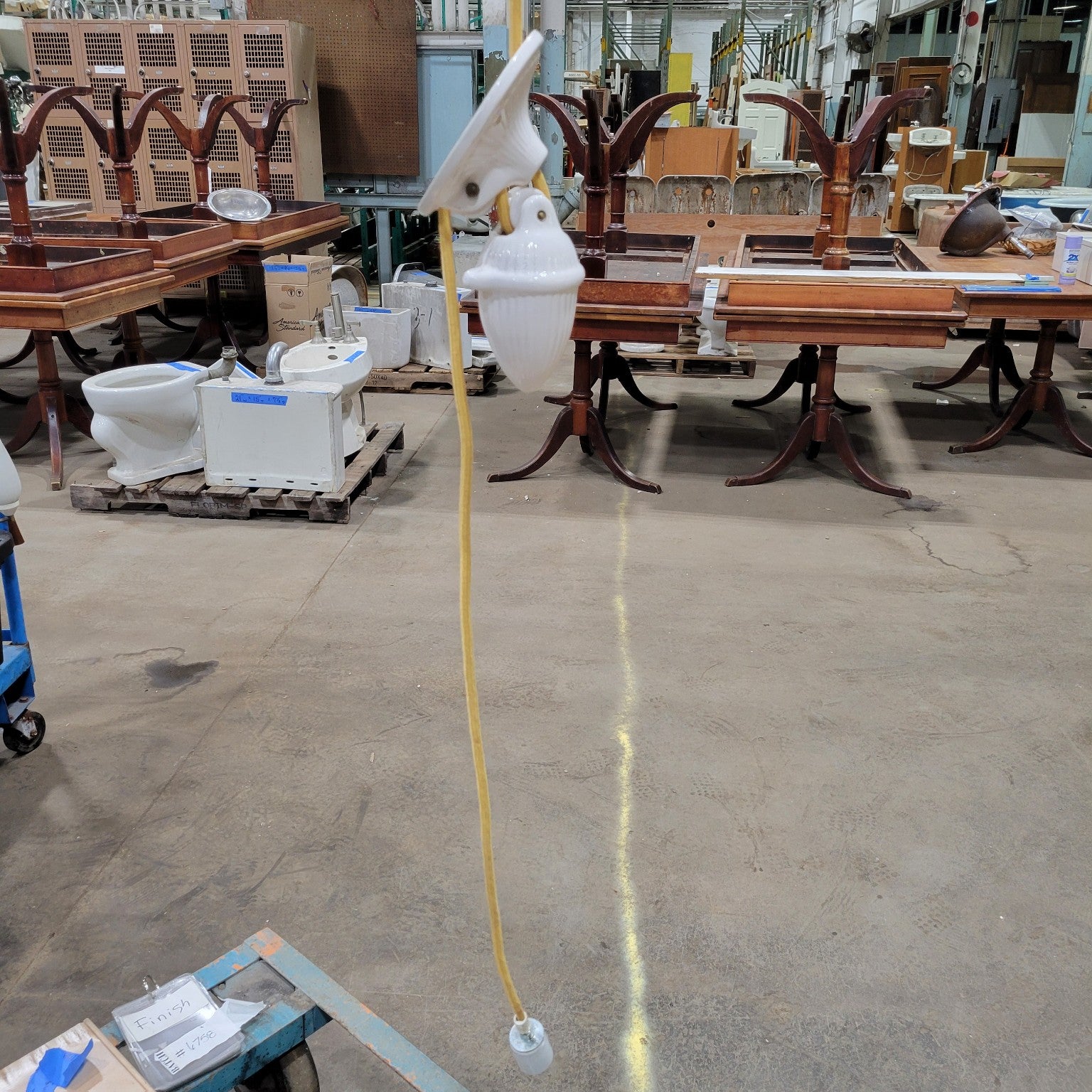 Vintage White Porcelain Pendant Light