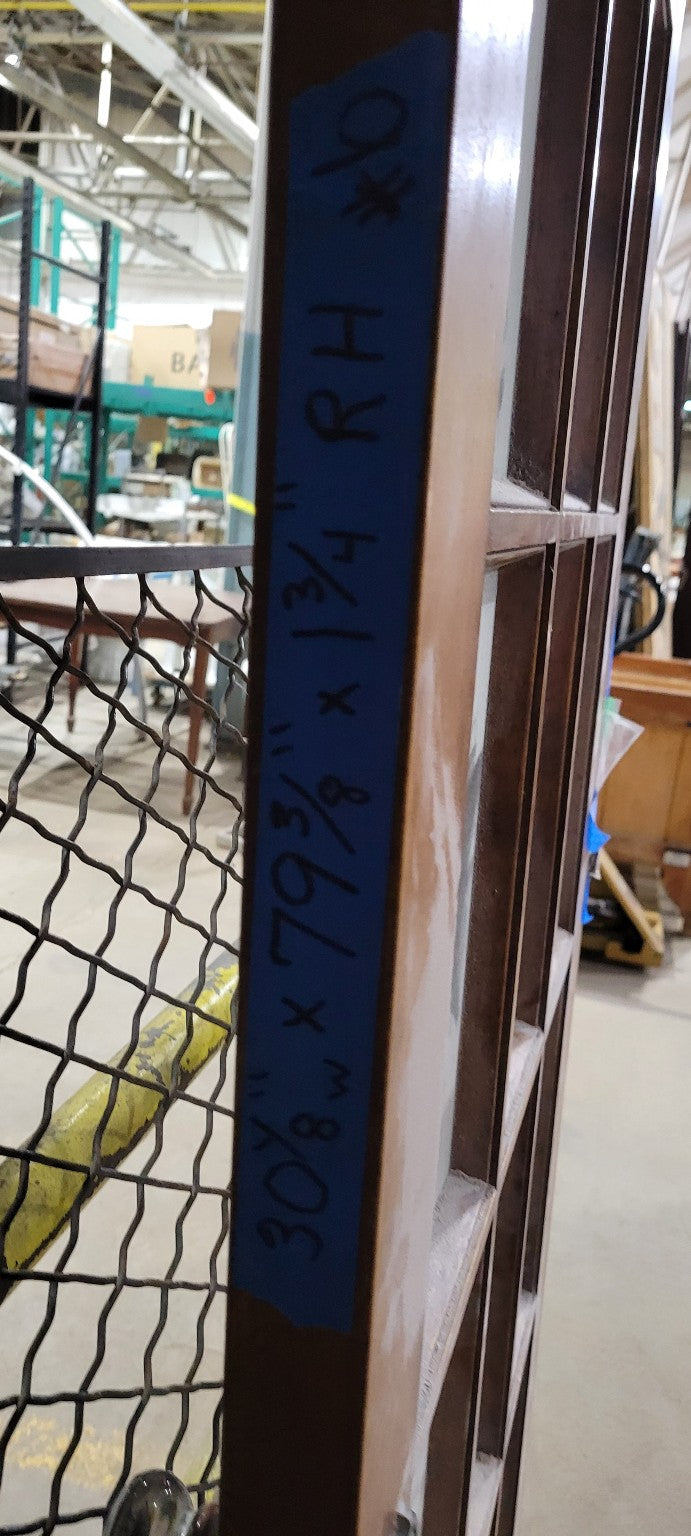 Vintage 15-Lite Wooden French Door with Glass Knob