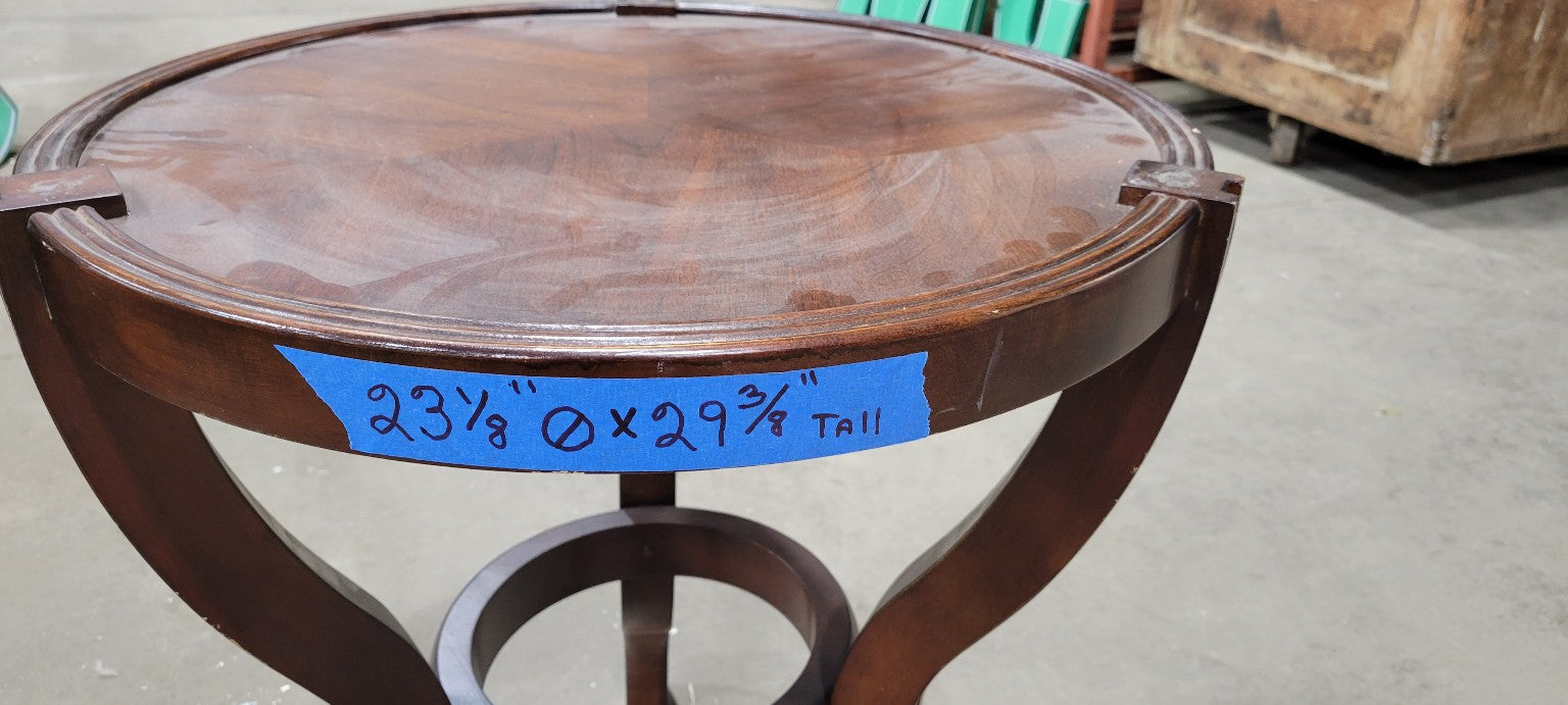Vintage Round Wood Side Table