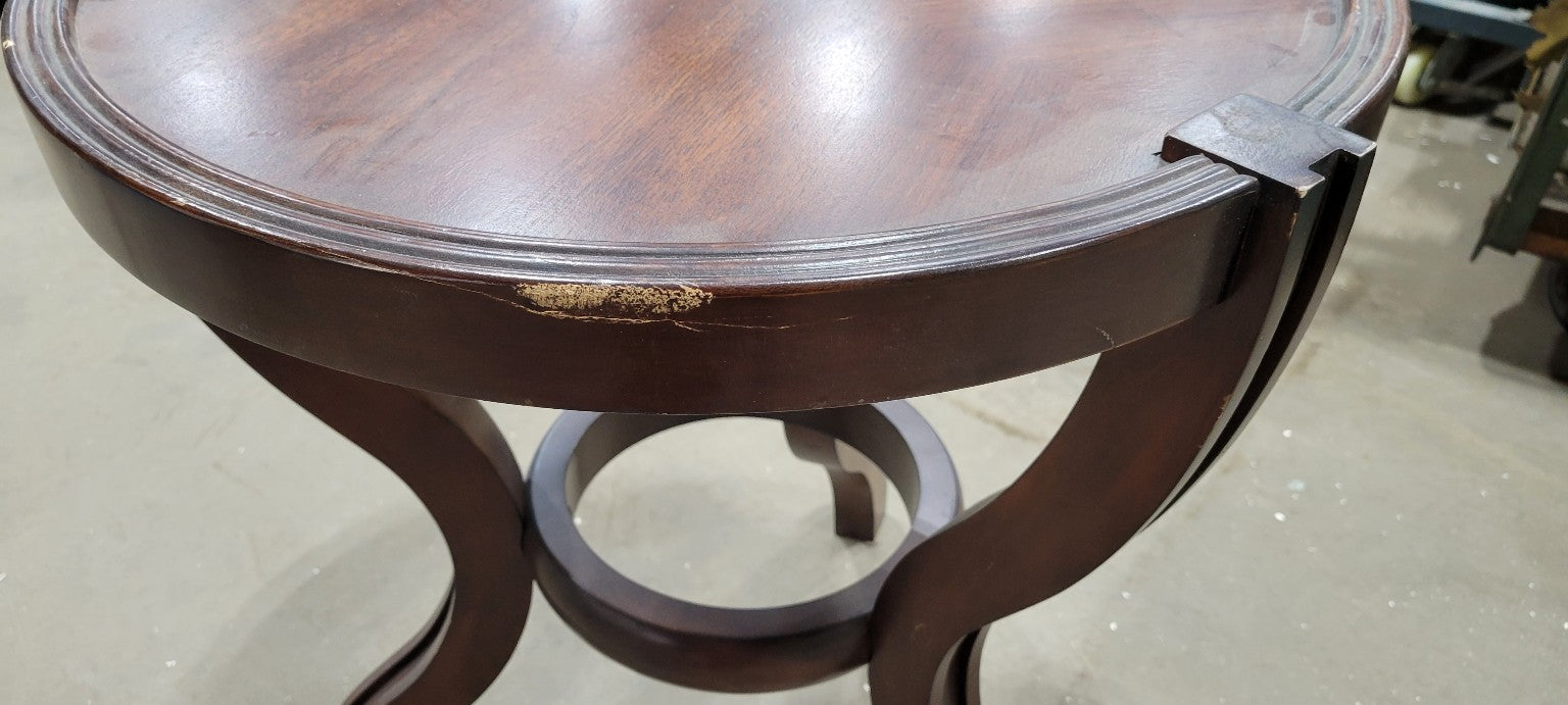 Vintage Round Wood Side Table