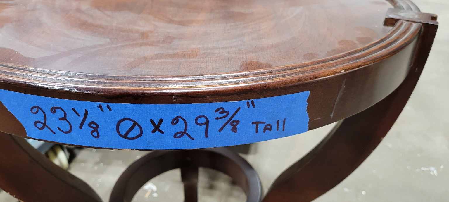 Vintage Round Wood Side Table