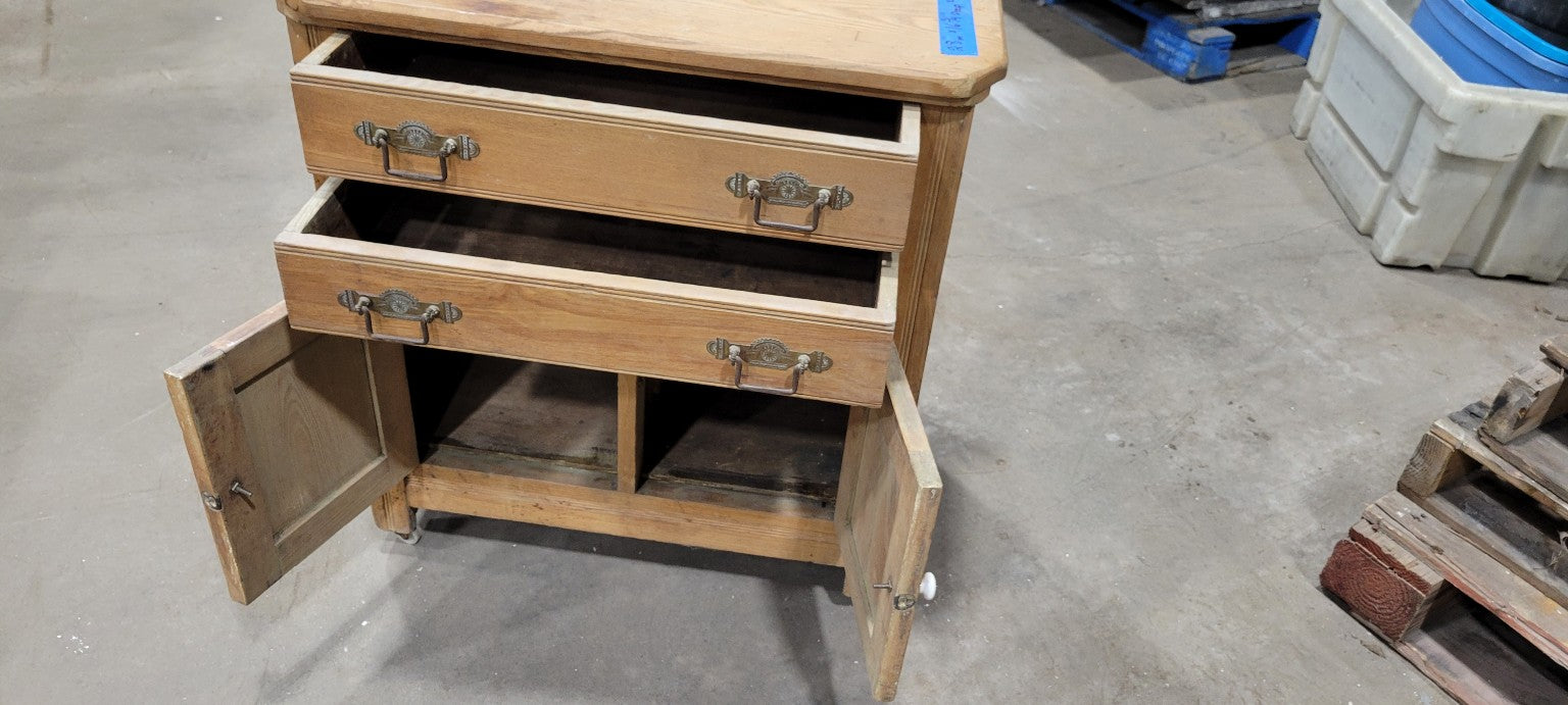Vintage Wooden Cabinet with Drawers