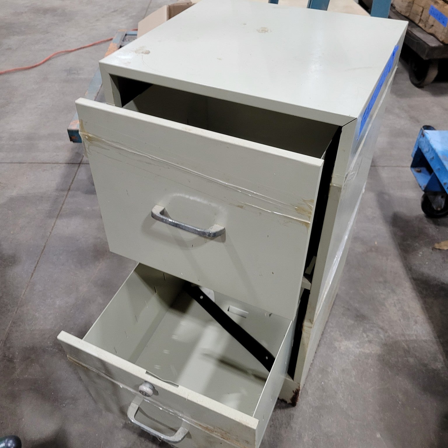 Vintage Metal Two-Drawer Filing Cabinet