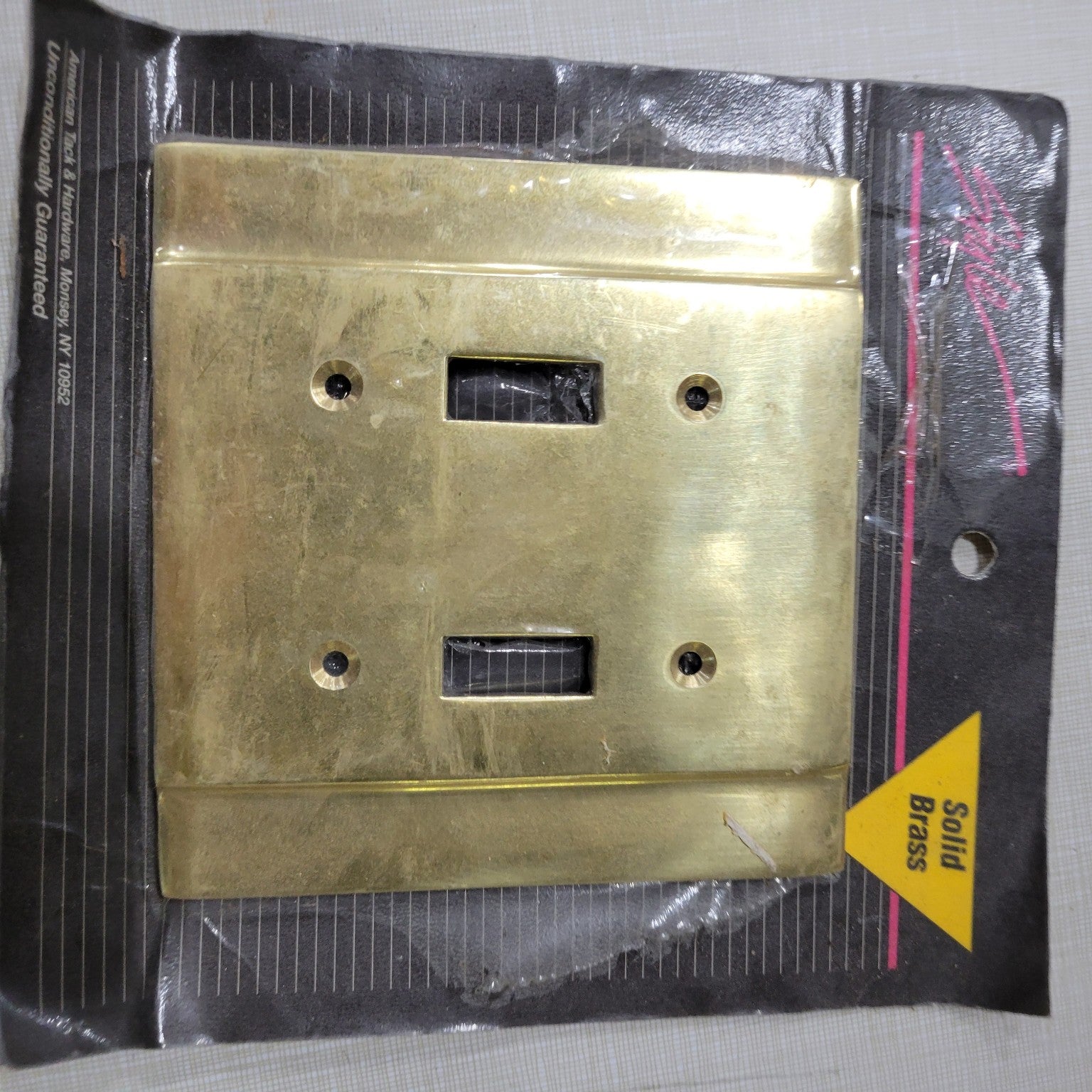 Solid Brass Double Switch Cover Plate