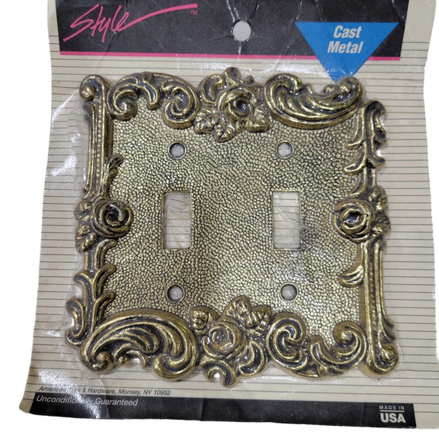 Ornate Cast Metal Double Switch Plate Cover