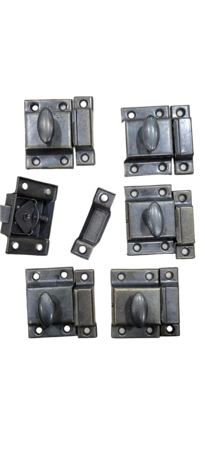 Set of 6 Vintage Metal Slide Bolt Latches
