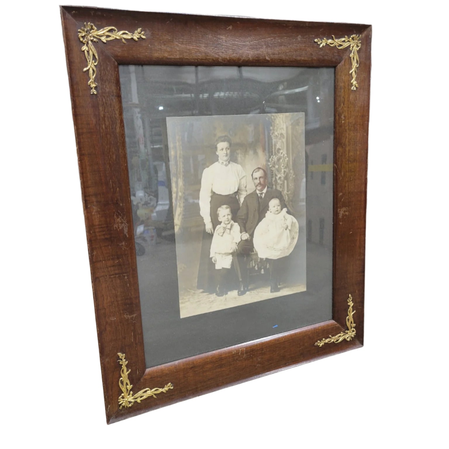 Antique Ornate Gilded Frame with Family Portrait