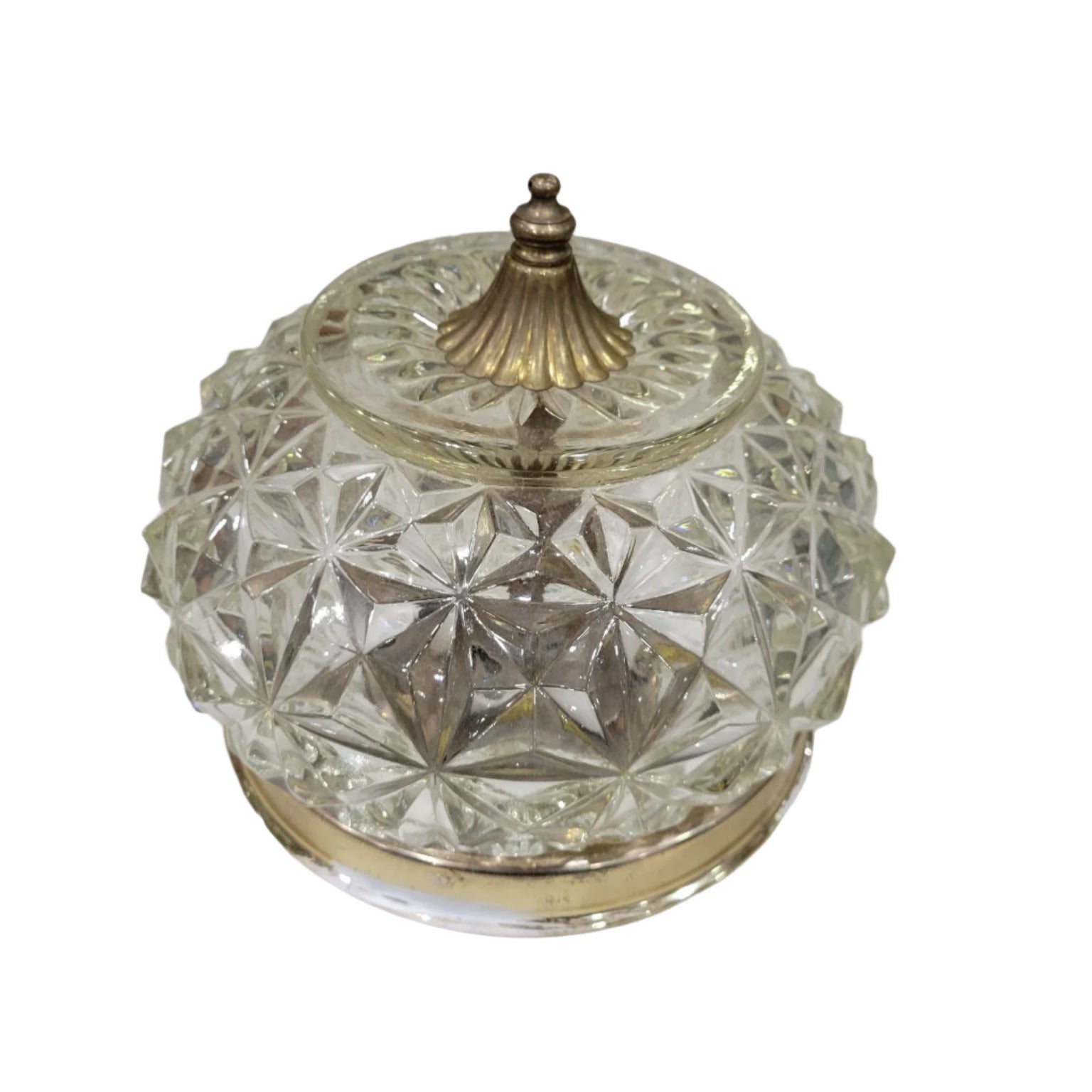 Vintage Cut Glass Ceiling Light Fixture