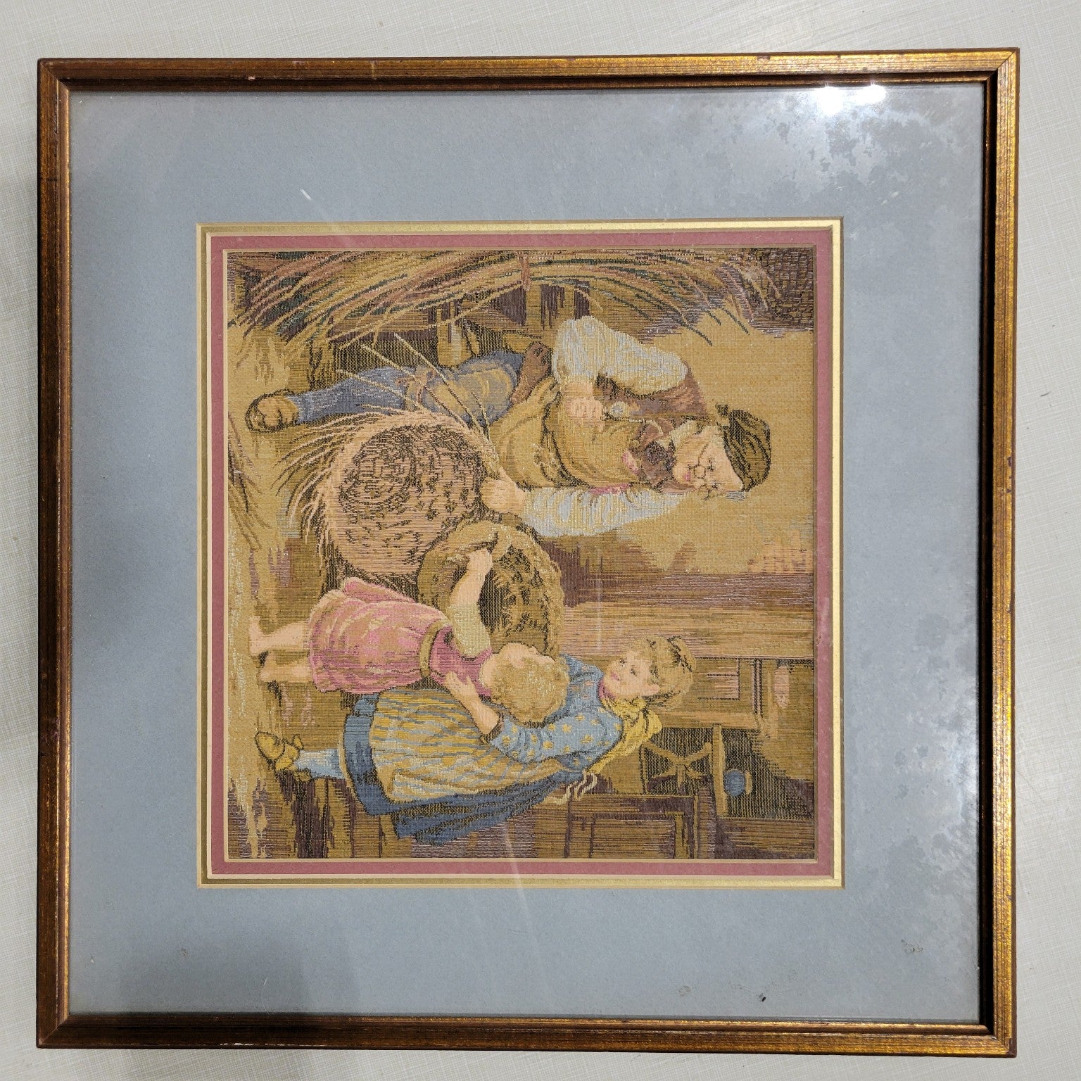 Framed Vintage Needlepoint Tapestry