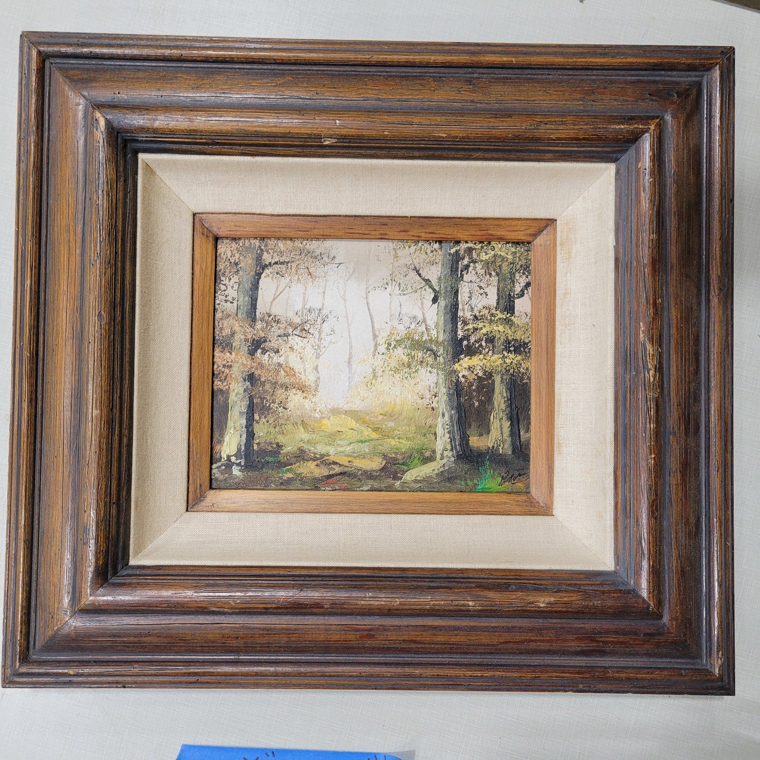 Framed Woodland Oil Painting