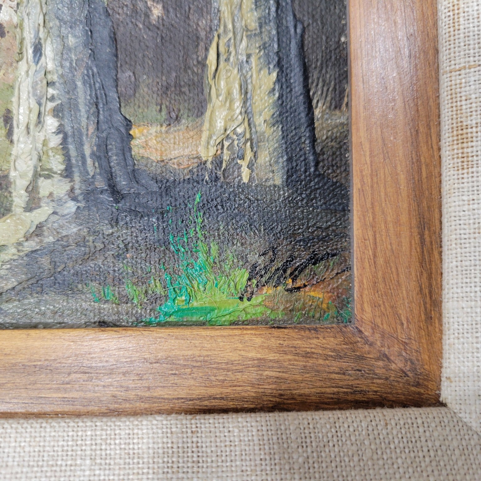 Framed Woodland Oil Painting