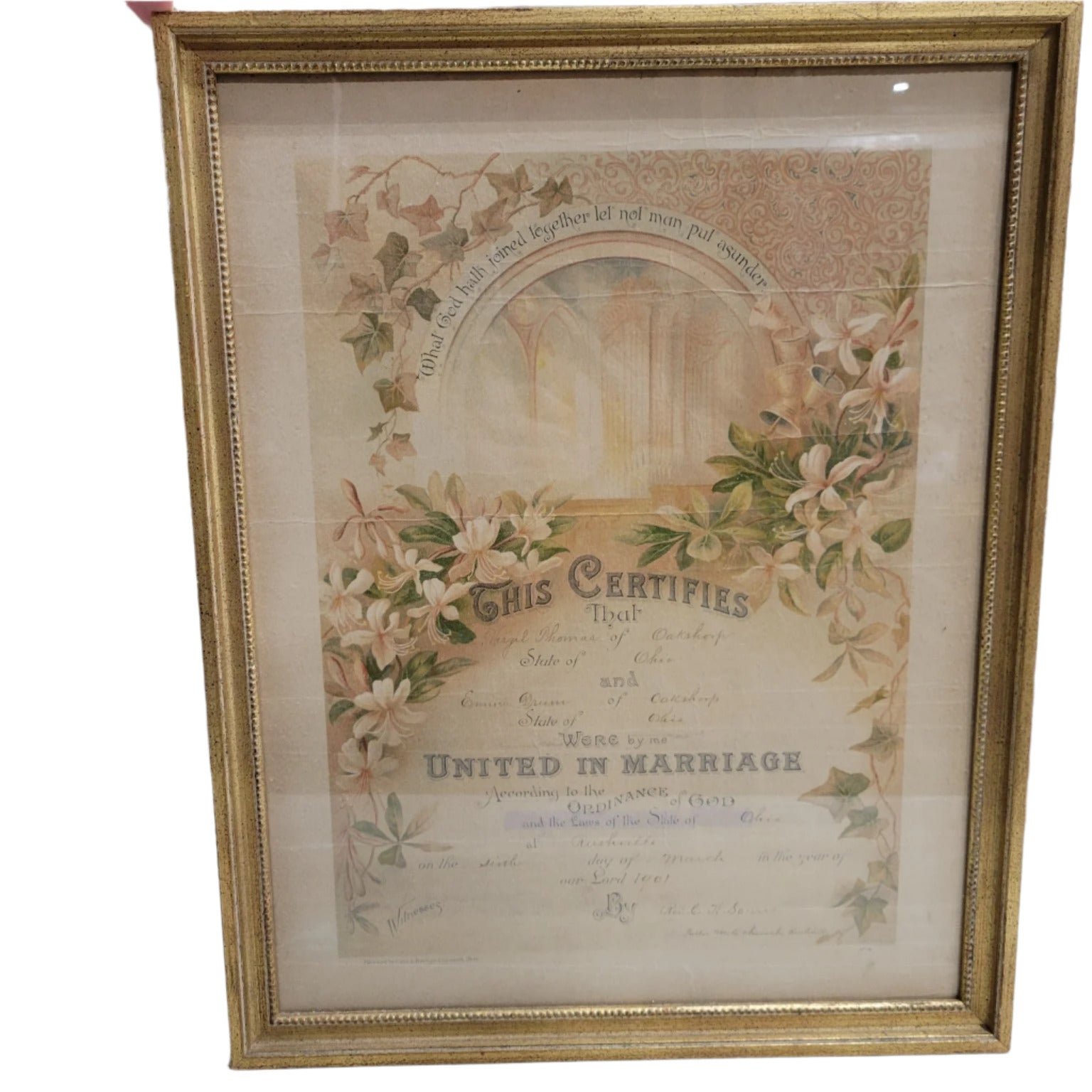 Antique Wedding Certificate Print