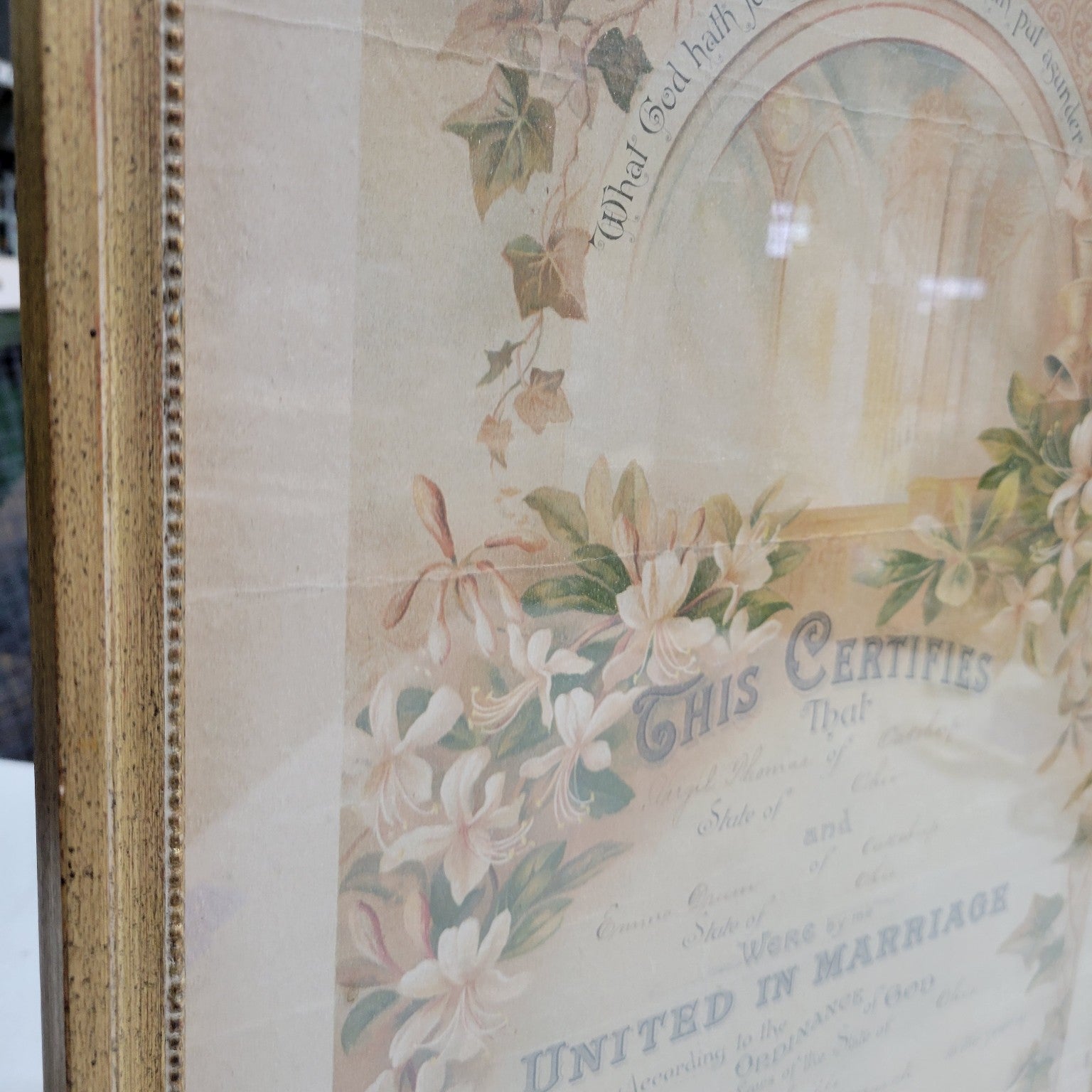 Antique Wedding Certificate Print