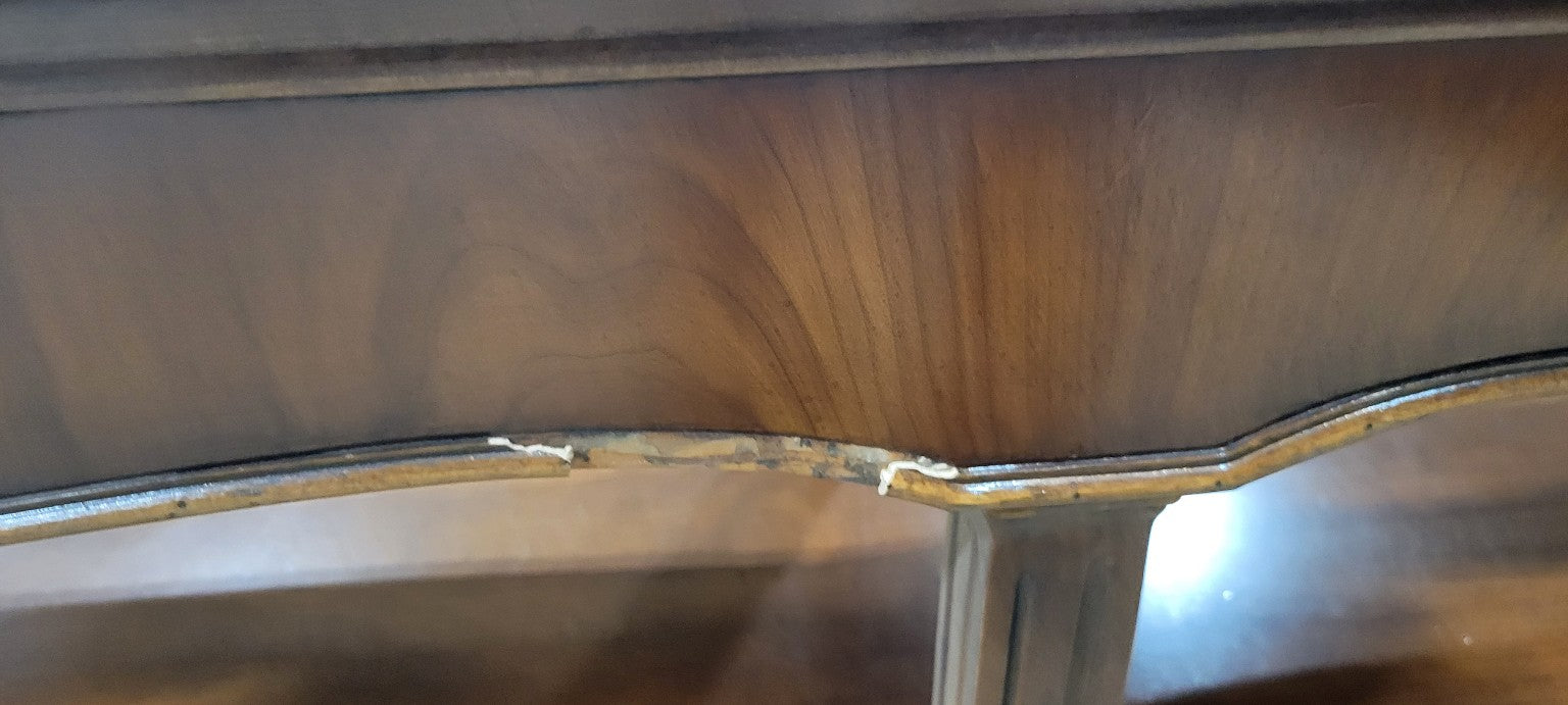 Vintage Mahogany Console Table with Open Shelving