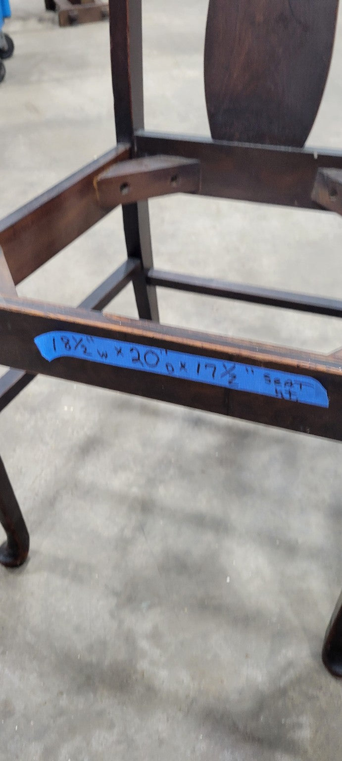Antique Queen Anne-Style Armchair Frame
