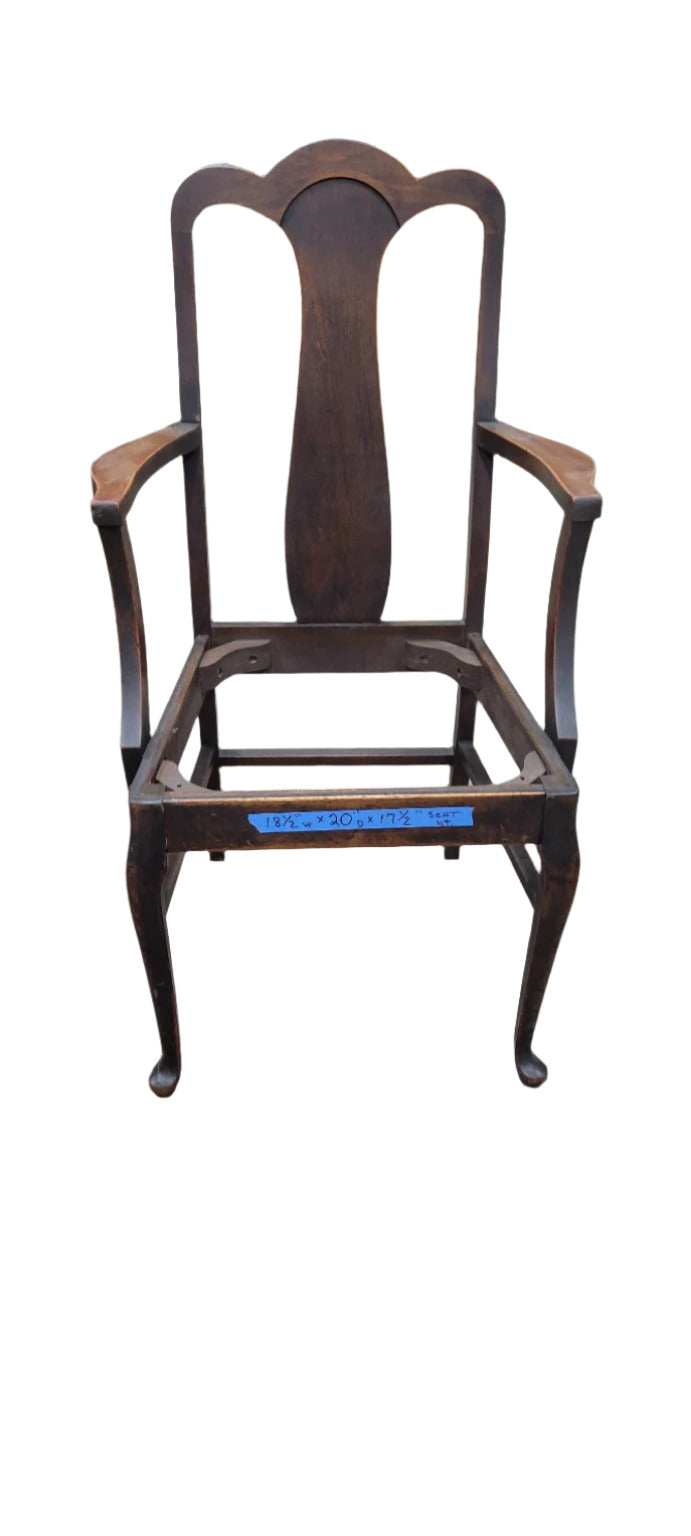 Antique Queen Anne-Style Armchair Frame