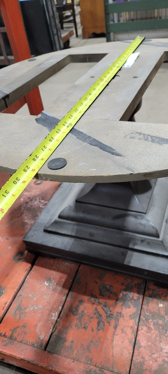 Black Pedestal Table Base with Unfinished Round Top