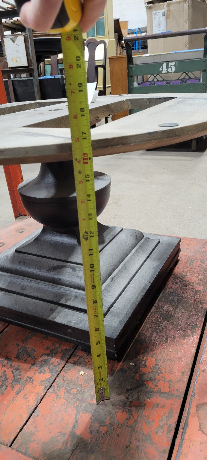 Black Pedestal Table Base with Unfinished Round Top