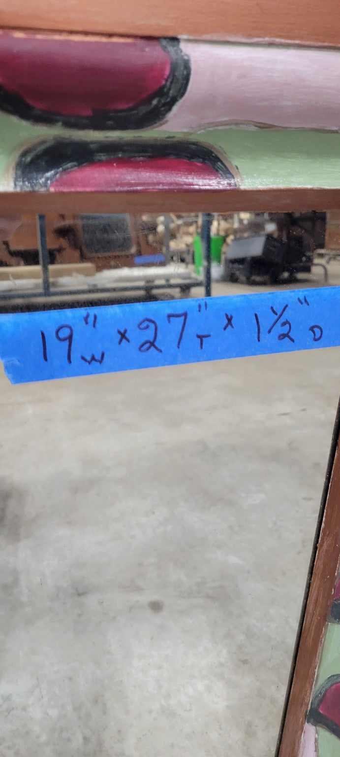 Hand-Painted Abstract Frame Mirror