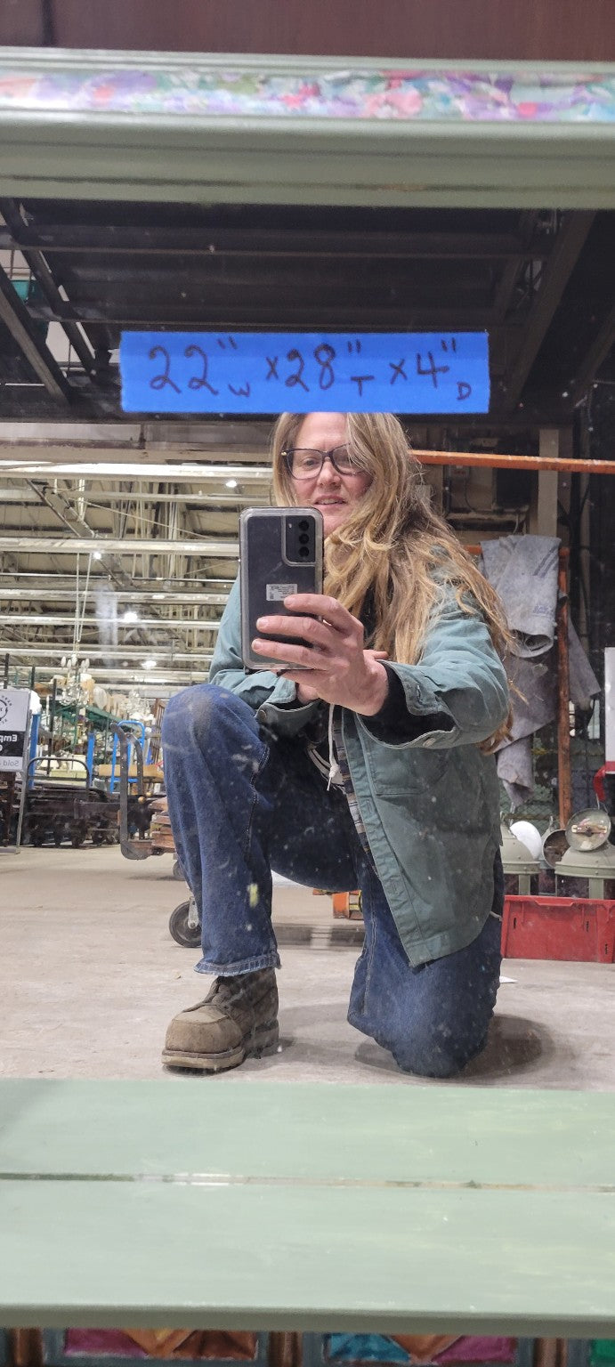 Hand-Painted Mirror with Shelf