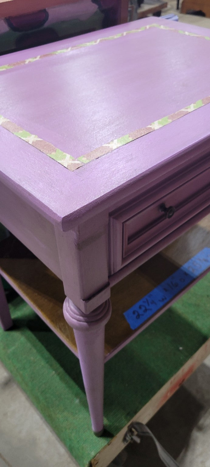 Vintage Hand-Painted Side Table by White Fine Furniture