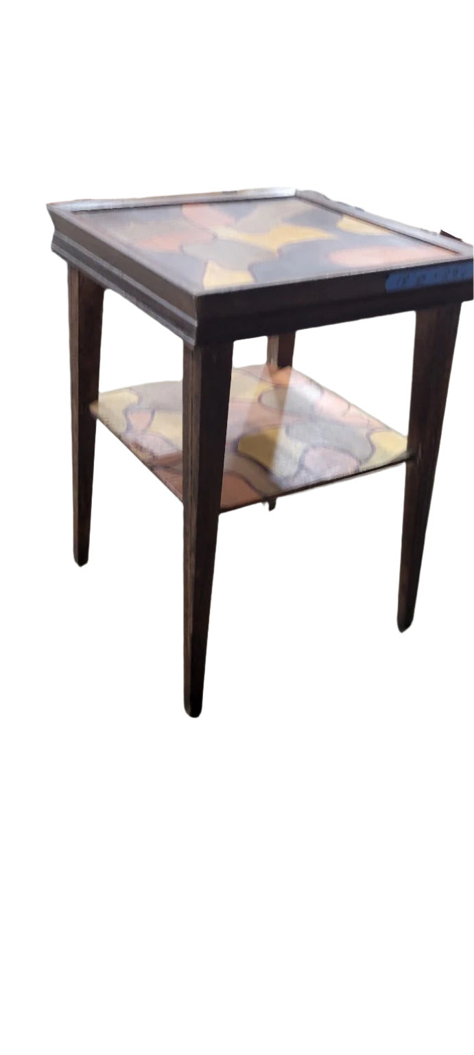 Hand-Painted Wooden Side Table