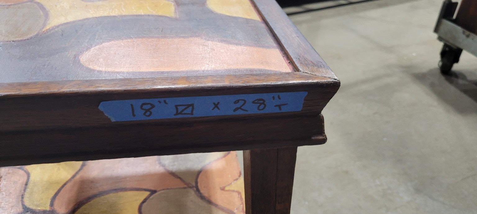 Hand-Painted Wooden Side Table