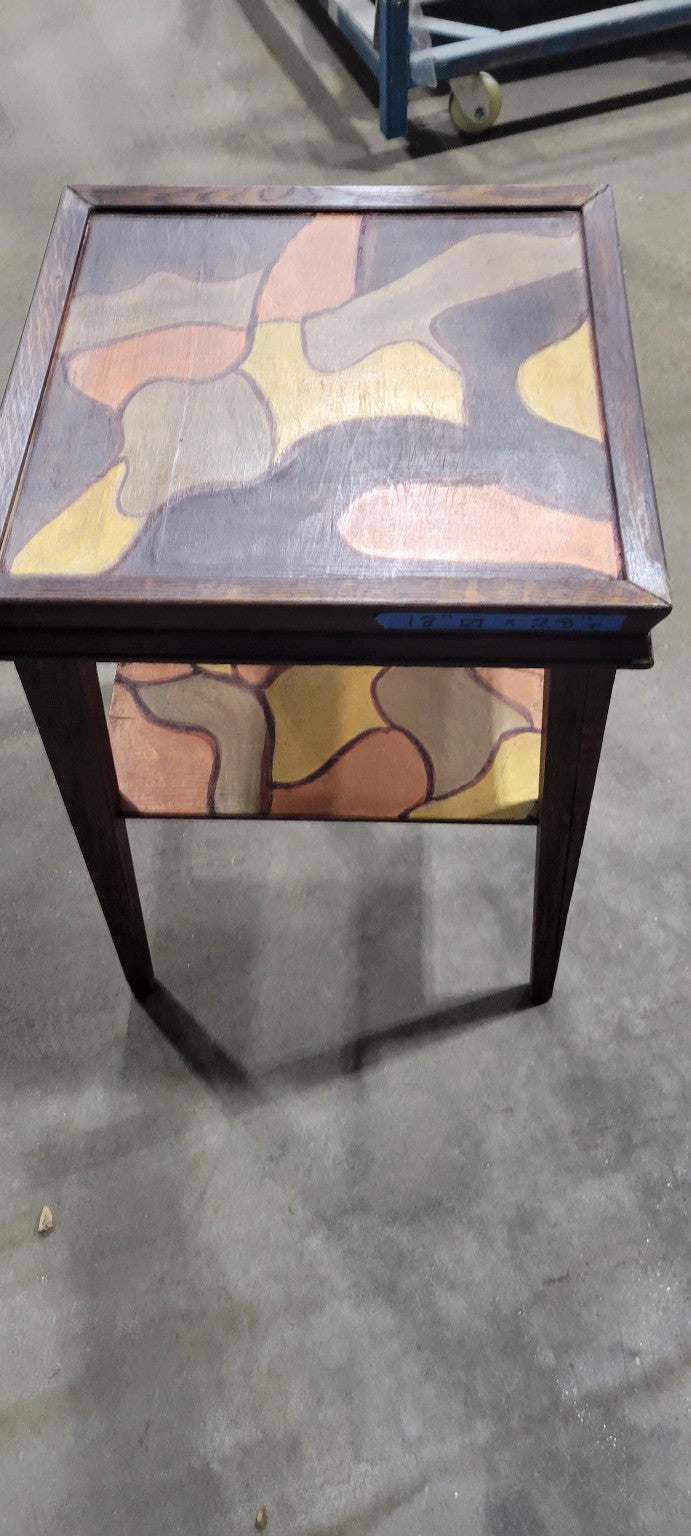 Hand-Painted Wooden Side Table