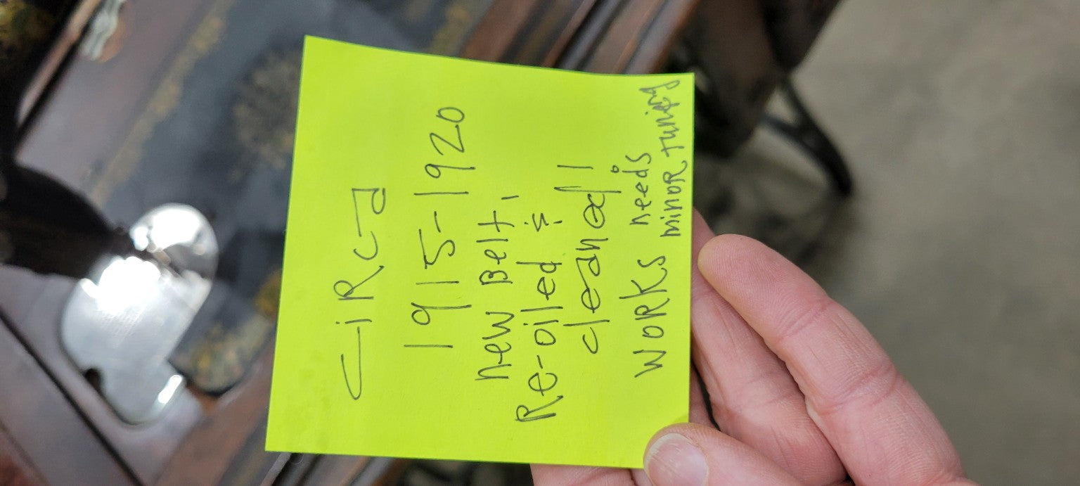 Antique White Rotary Treadle Sewing Machine with Cabinet