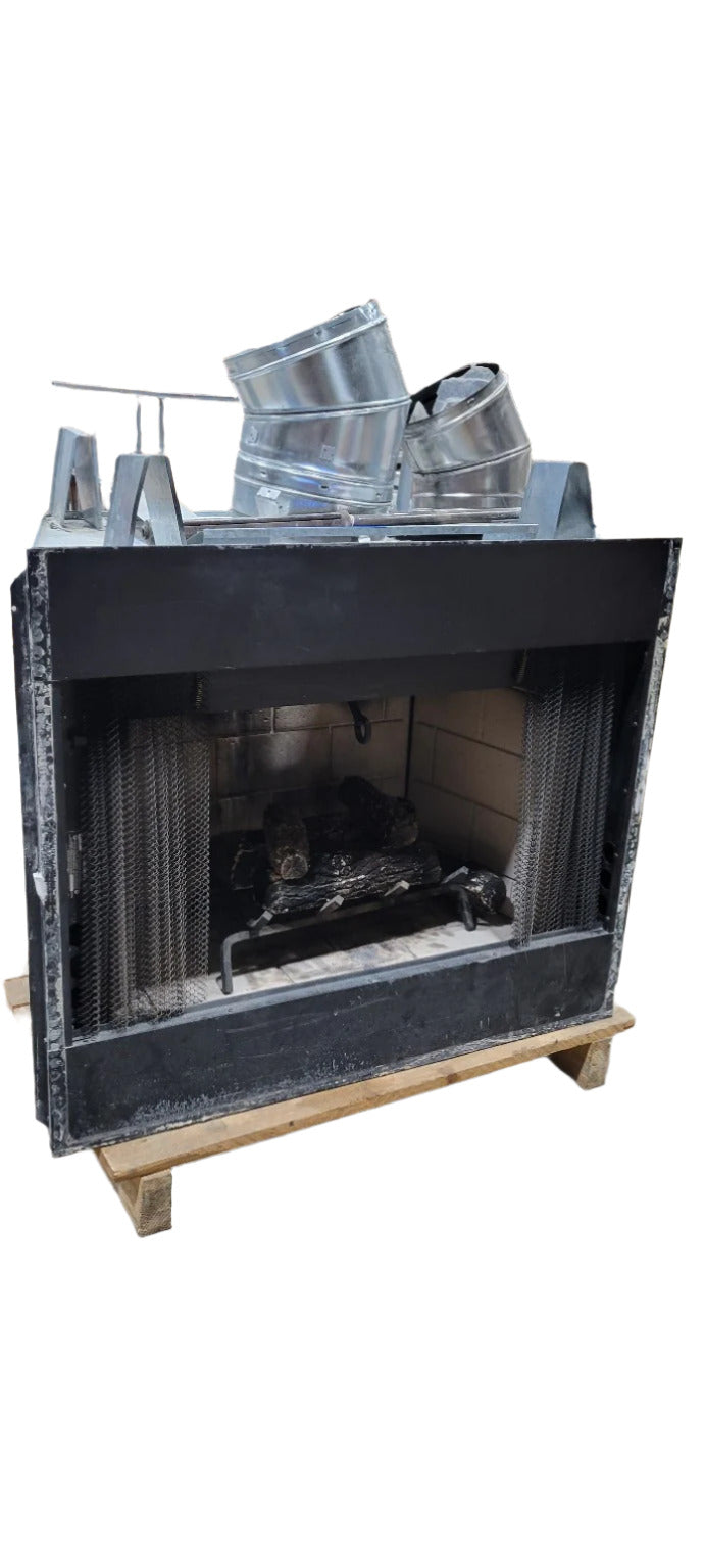 Direct Vent Gas Fireplace Insert – Metal Housing with Log Set (Sold As-Is)