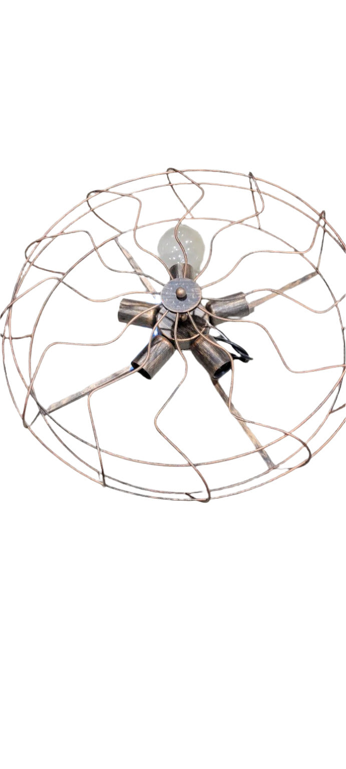 Industrial-Style Wire Cage Ceiling Light Fixture